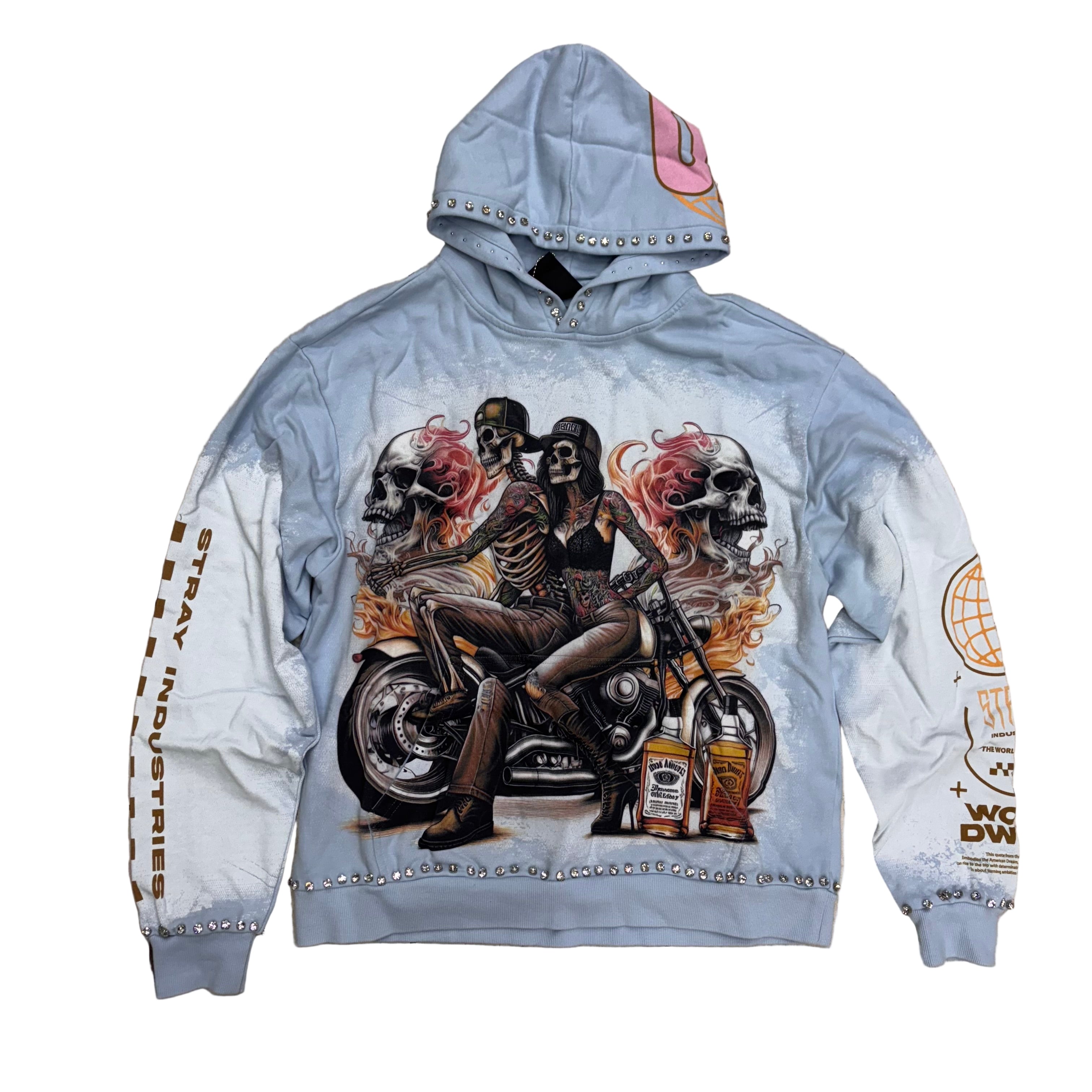 Stray - ROSES DUO Pullover Hoodie - WINTER SKY - 1548