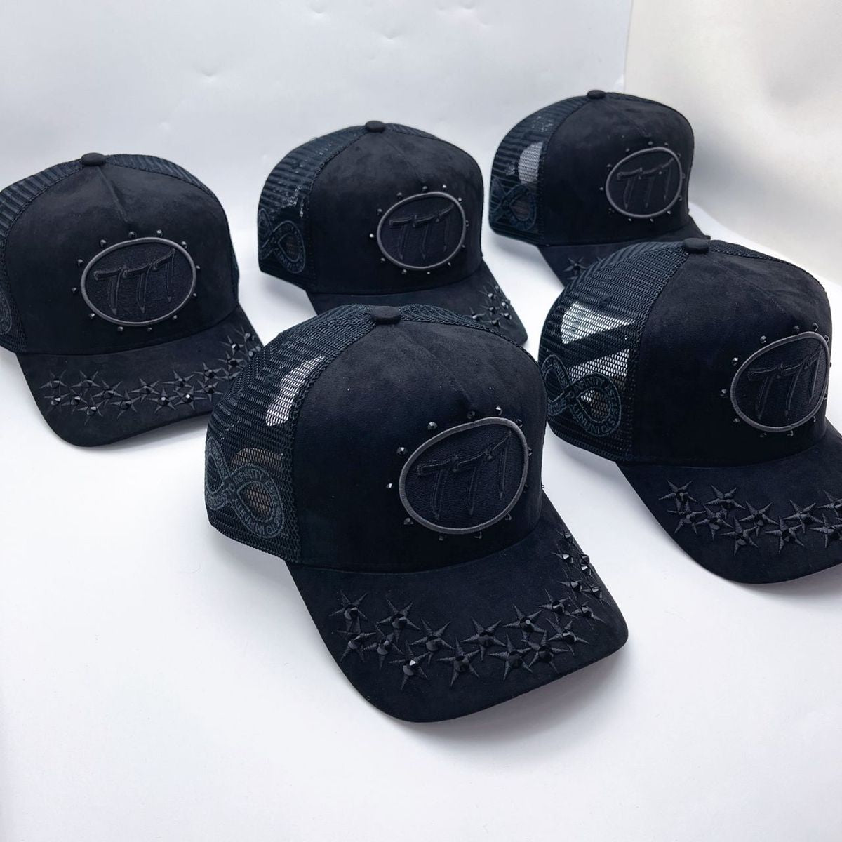 Hudson - “ Stars” 777 Trucker hat - Triple Black V1