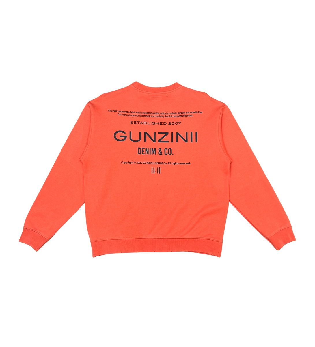 Gunzinii - Rhinestone Crew Sweatshirt - Orange - GZ523