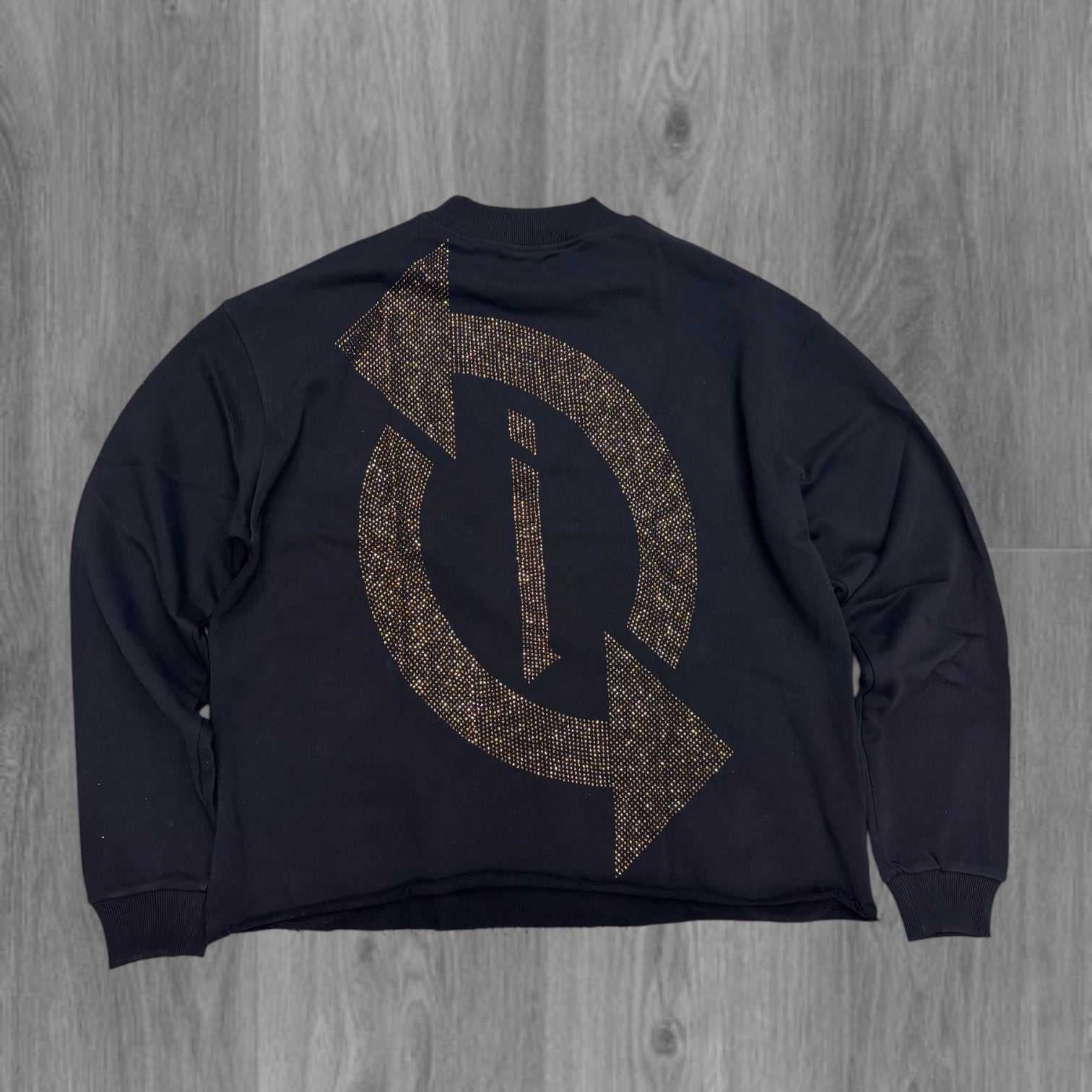 IRREVERSIBLE - Warning Rhinestone Crewneck - BLK