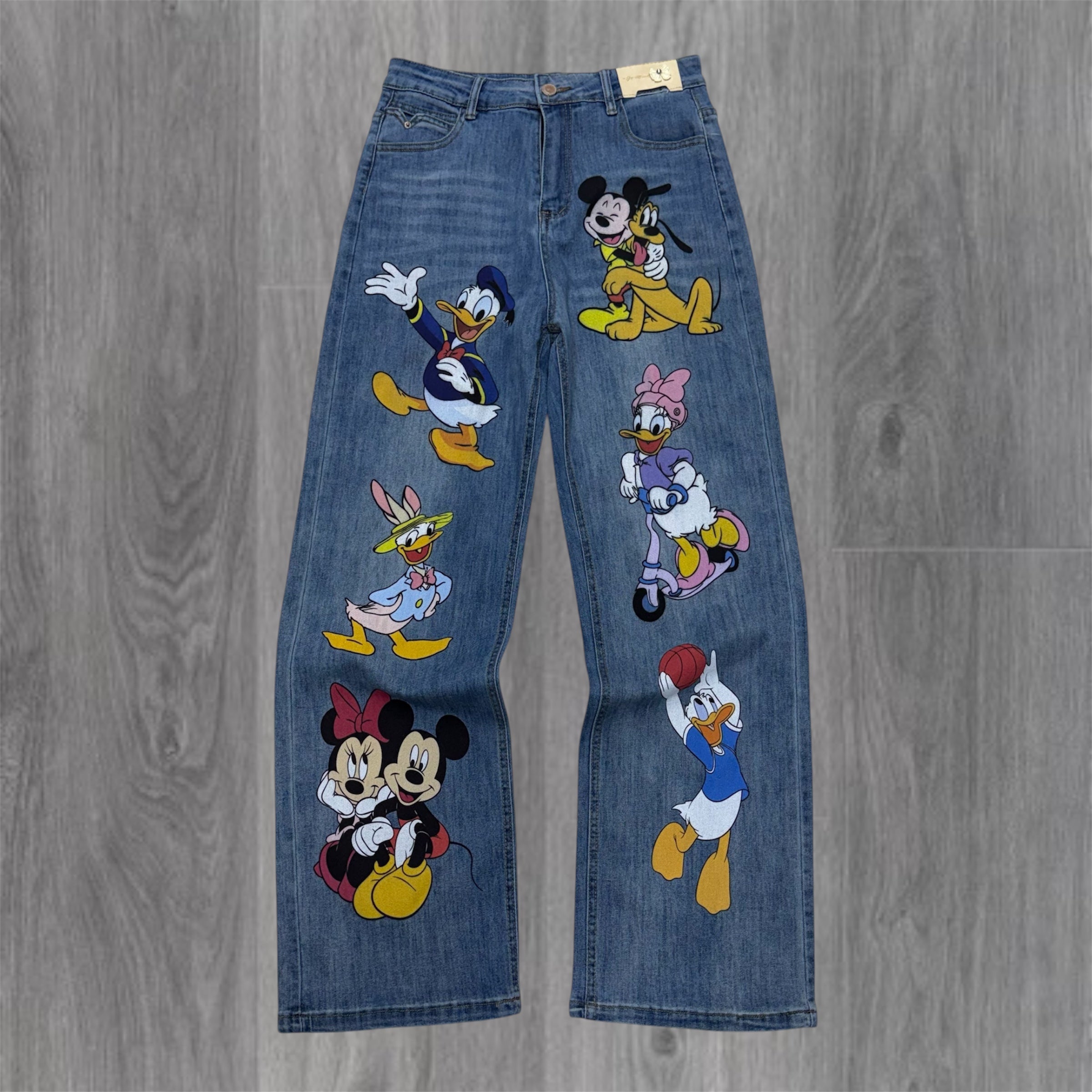Women Mickey Group Straight Fit Jeans Dk Blue