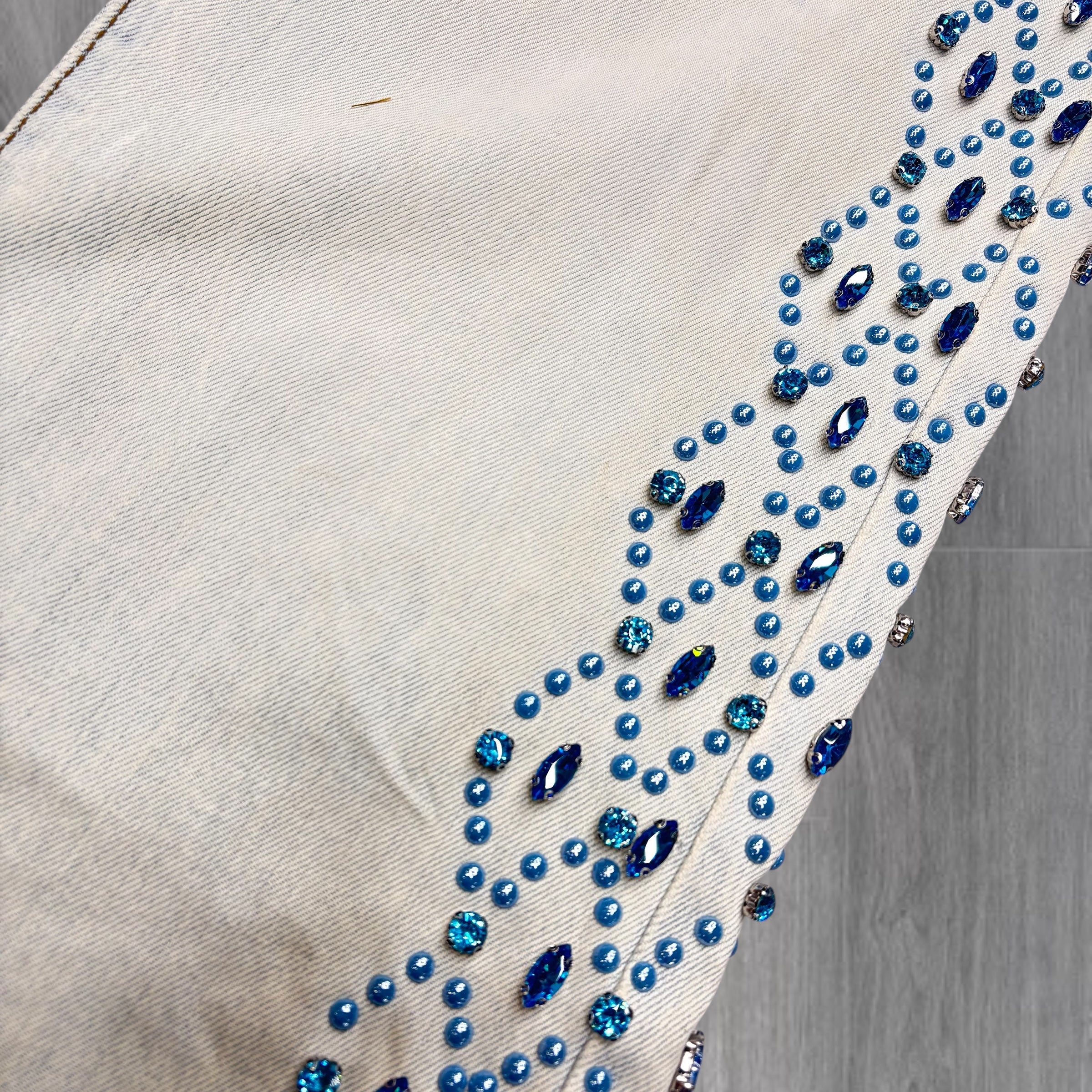 Vicious - Flare Side Rhinestone Denim - NAT BLUE - VC928 Z