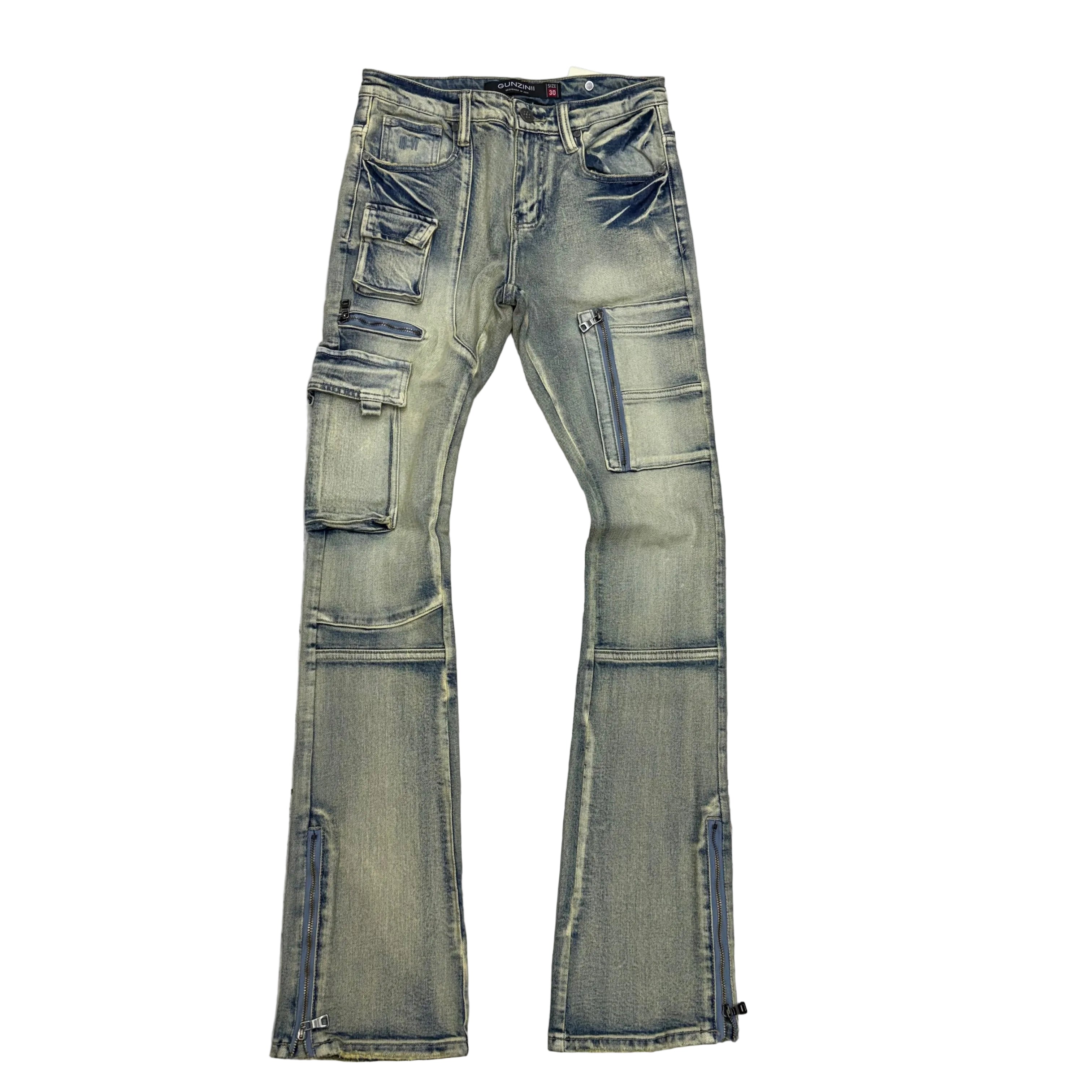 Gunzinii - Flare Fit Denim - LT BLUE- GZ773