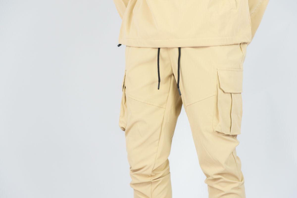 Rebel - Stacked Nylon Cargo Pants (khaki) 422 522