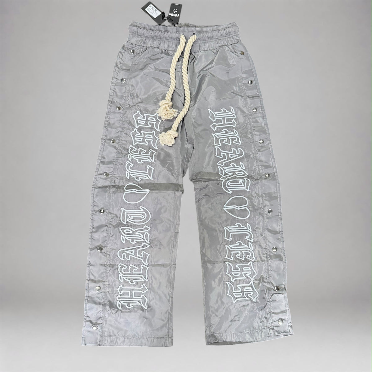 Heartless Nylon Pants w/Rope Strings - Grey