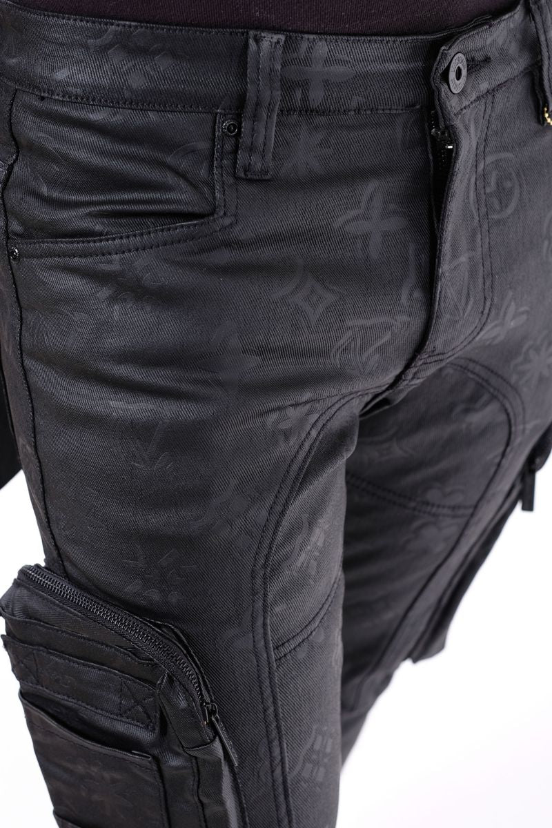 Vicious - STACKED WAXED Art Cargo DENIM - Black - VC423 ART