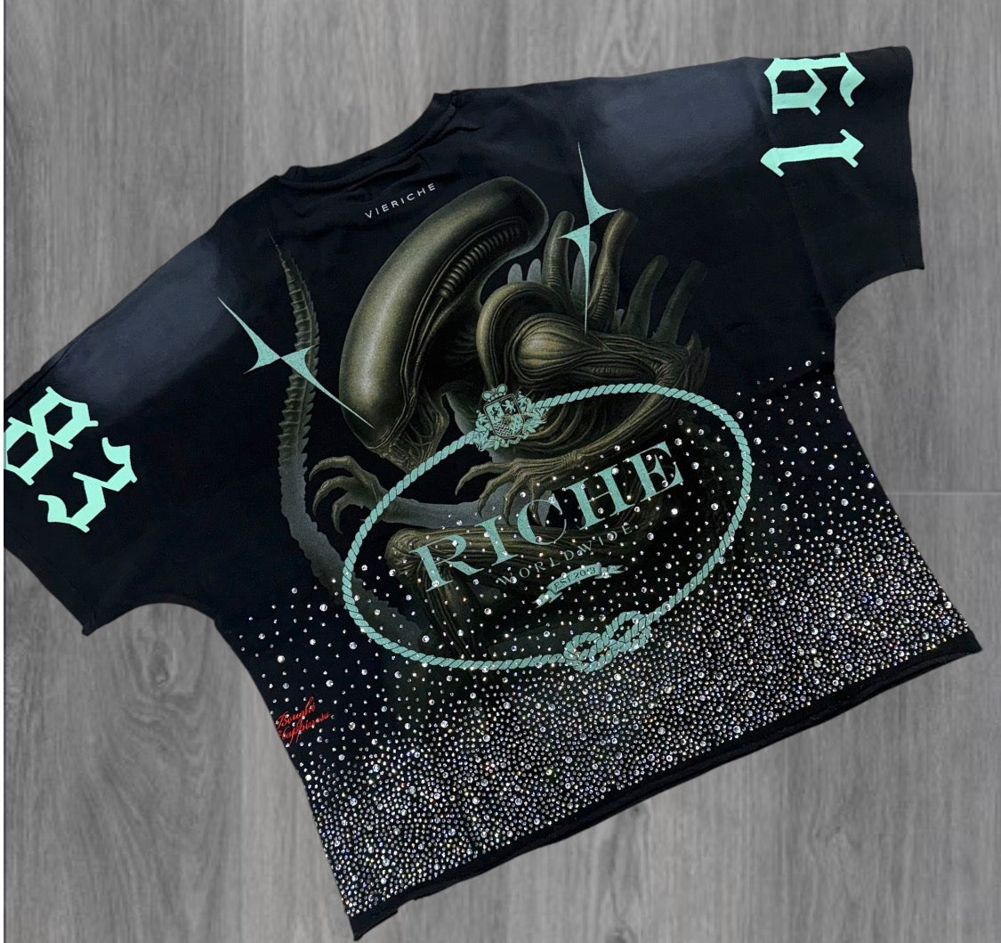 VR - Alien Cut Off Tee - Fade Black - 2000