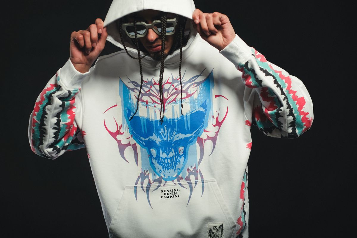 Gunzinii - Multi Graphic Hoodie - White - GZ576 Z