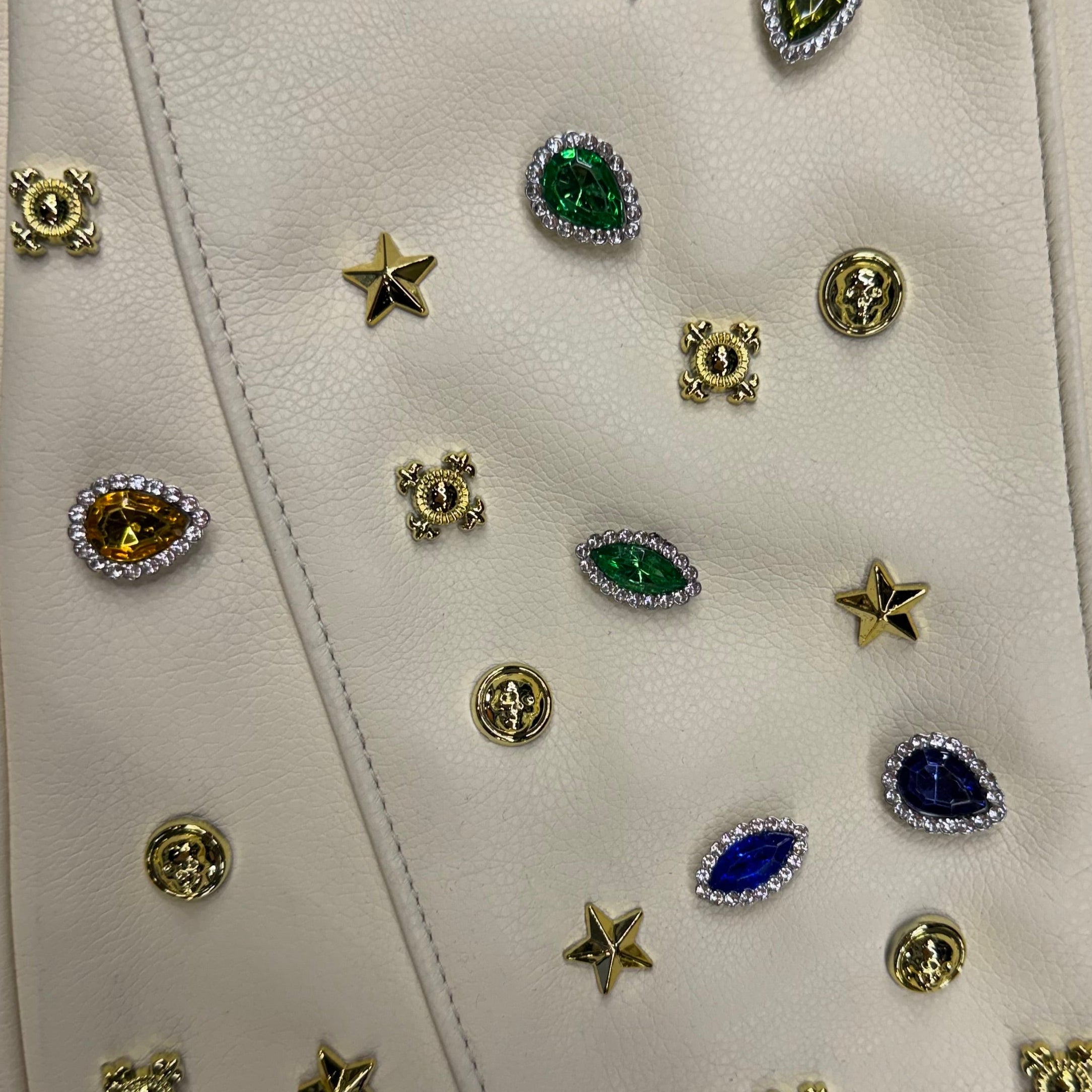 Vicious - Crystal STACKED PU leather - Cream - VC1078 zi