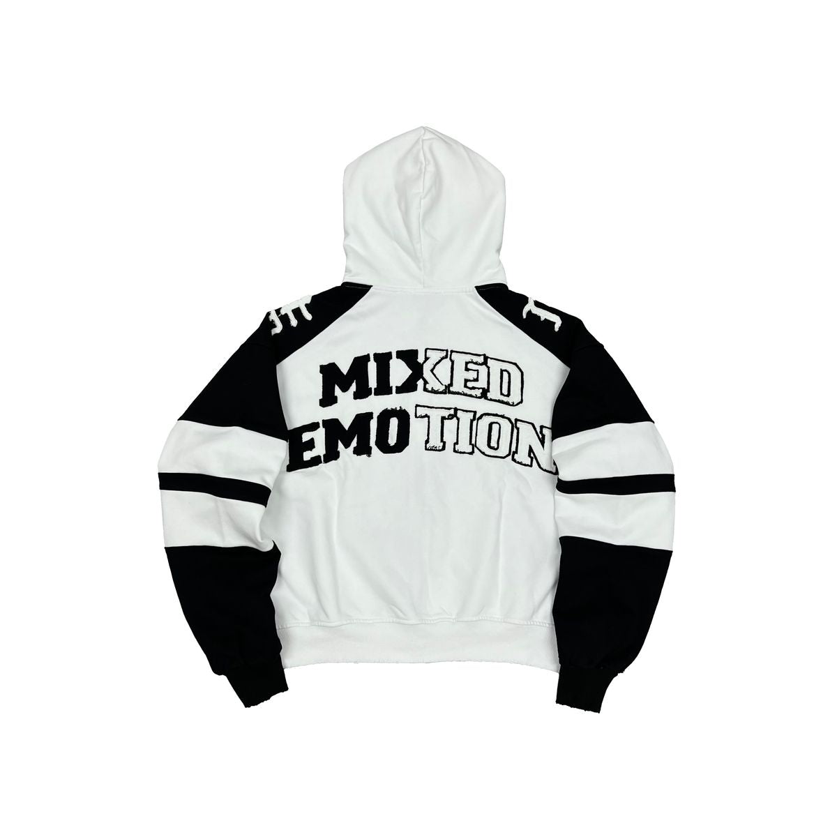 Mixed Emotions- Varsity Hoodie - White Black