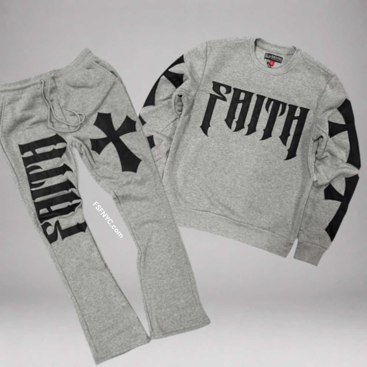 Pike - SET - Flare Faith Crew Sweatsuit - Grey - 3616