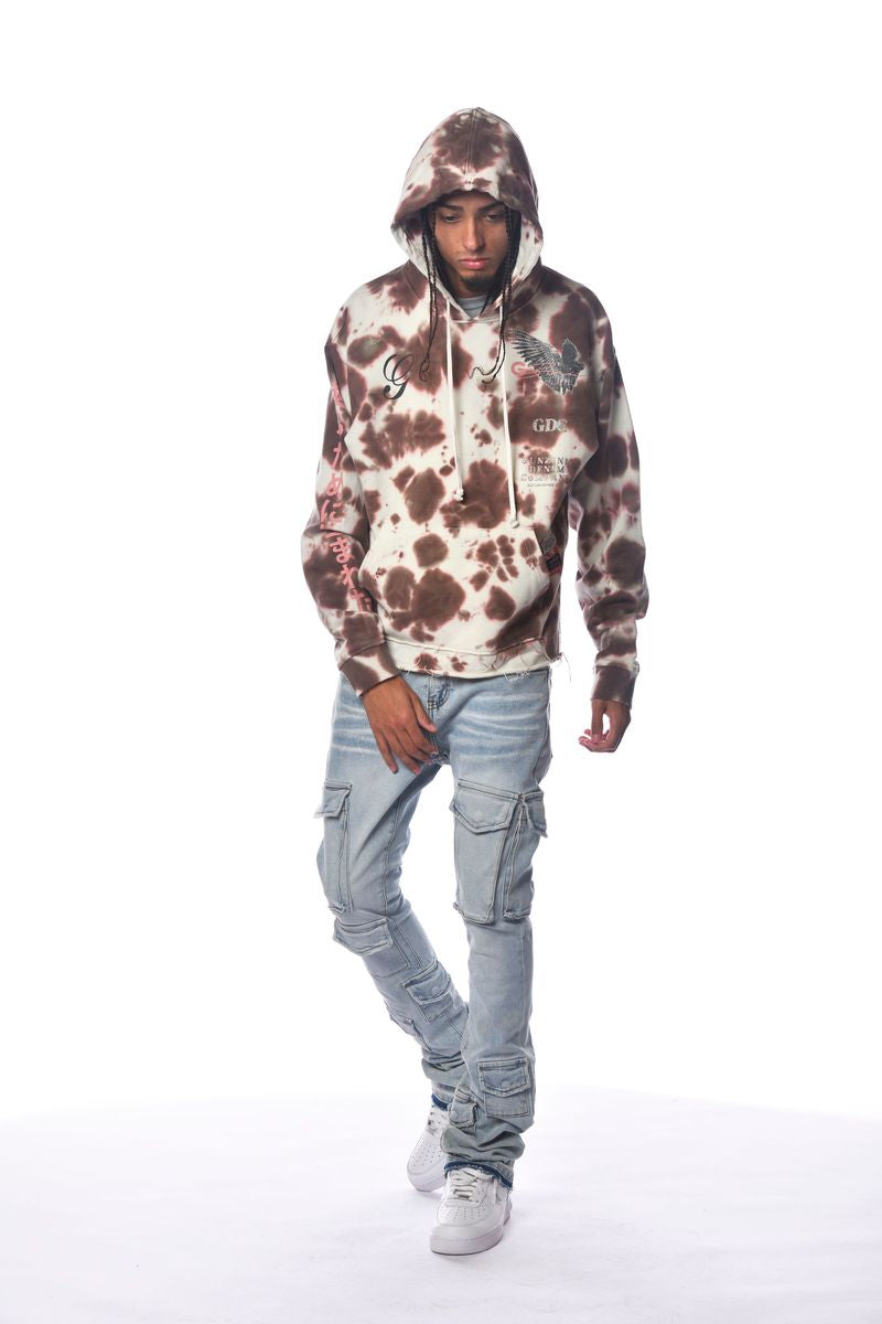 Gunzinii - Lost AngelesTye Dye Cut off Hoodie - Brown - GZ382