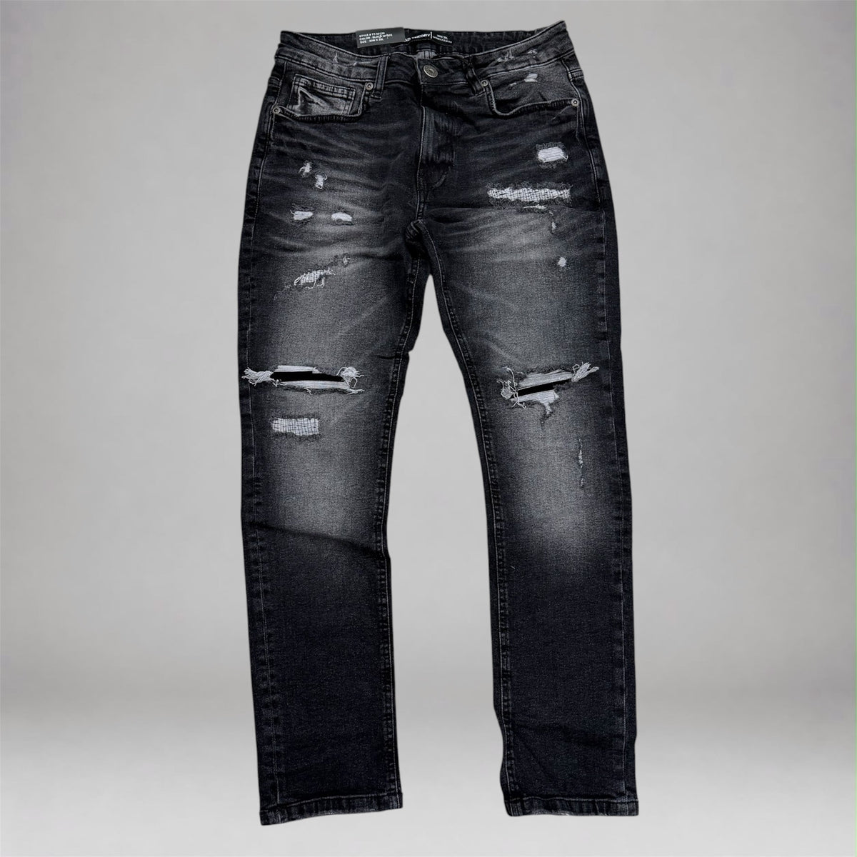 Thread - Slim Distress Denim - Black/White 50139