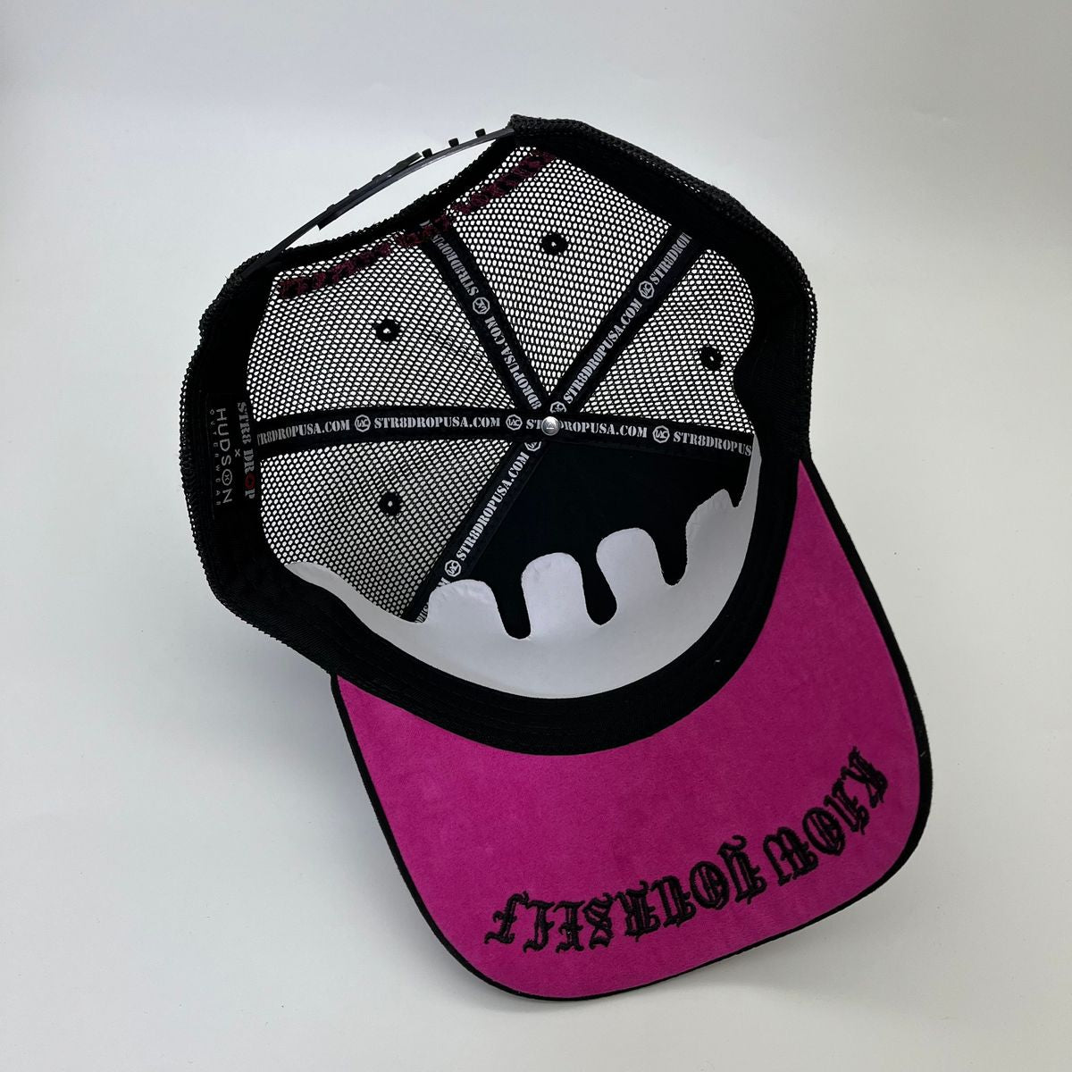 Hudson - 777 Circle Trucker hat - Black/Hot Pink V1