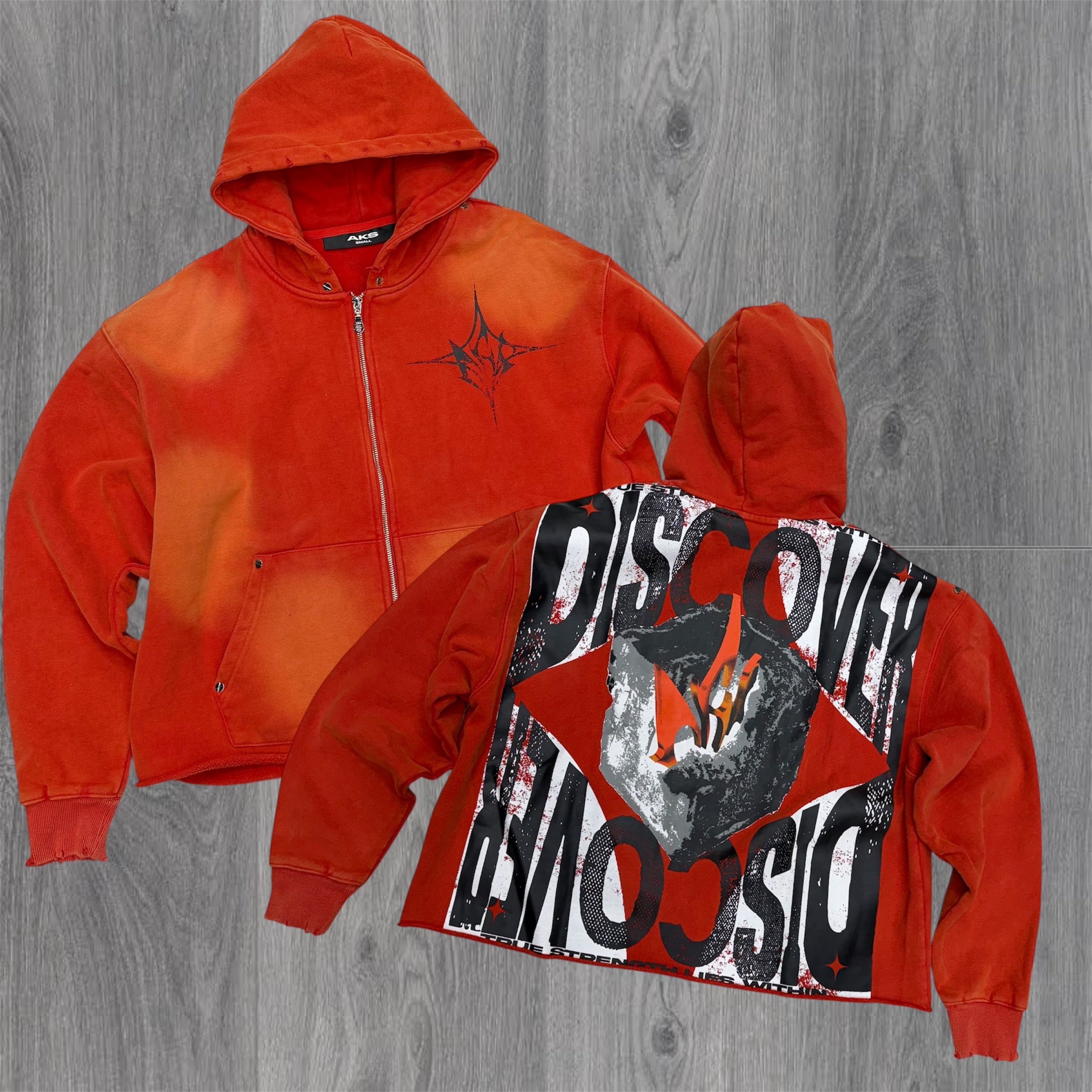 AKS- discover zip hoodie - Red - Aka25jk01