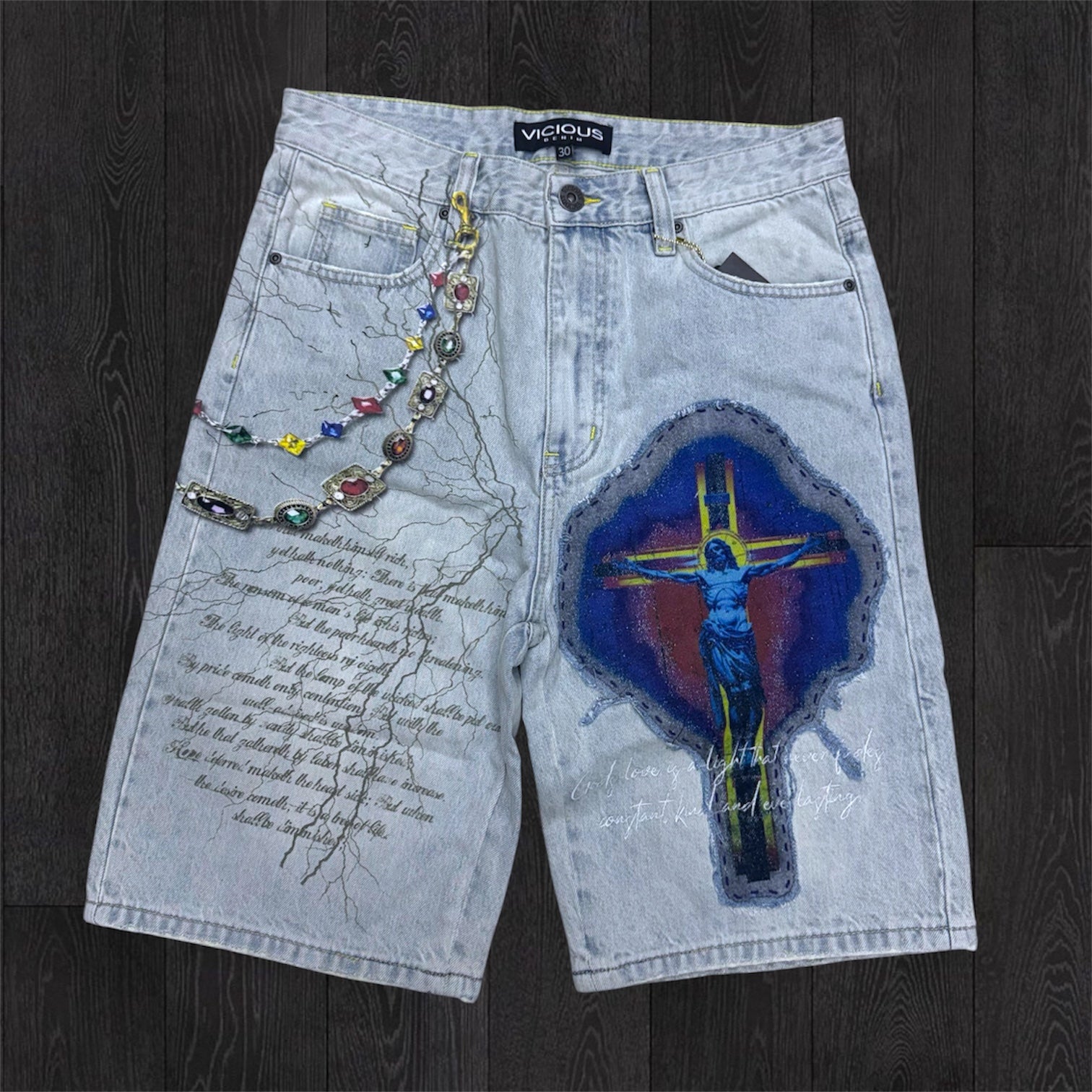 Vicious - Graphic Denim shorts- Iite tnt -vc1210