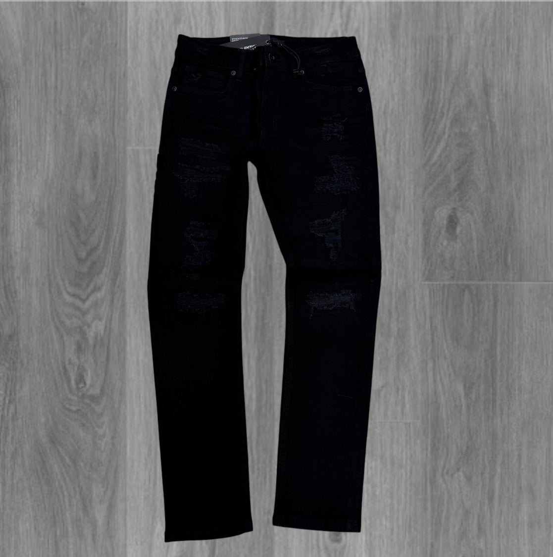 Threads - Slim Fit Distress Denim -Black - 50134