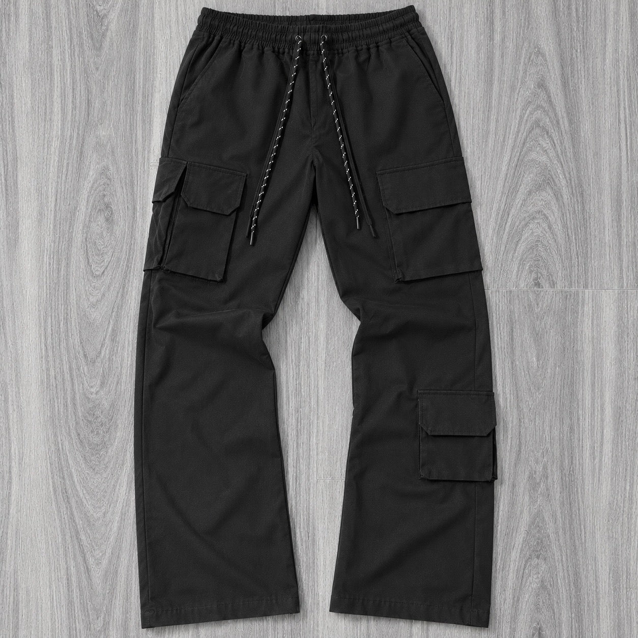 Baruda - Flare Nylon Cargo Pants - Black - 404FS