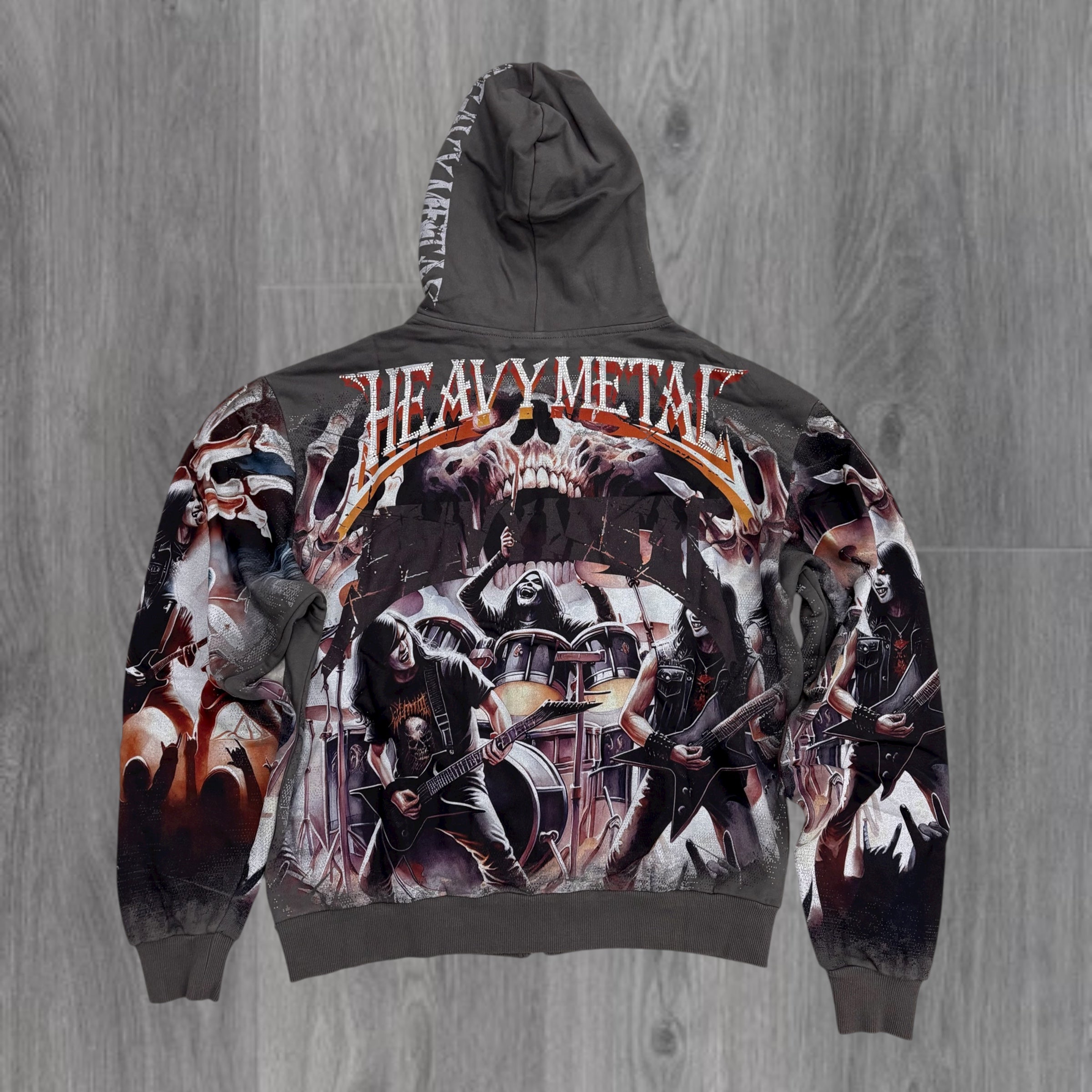 Stray - HEAVY METAL Zip Up Hoodie - CHRCL - 1545