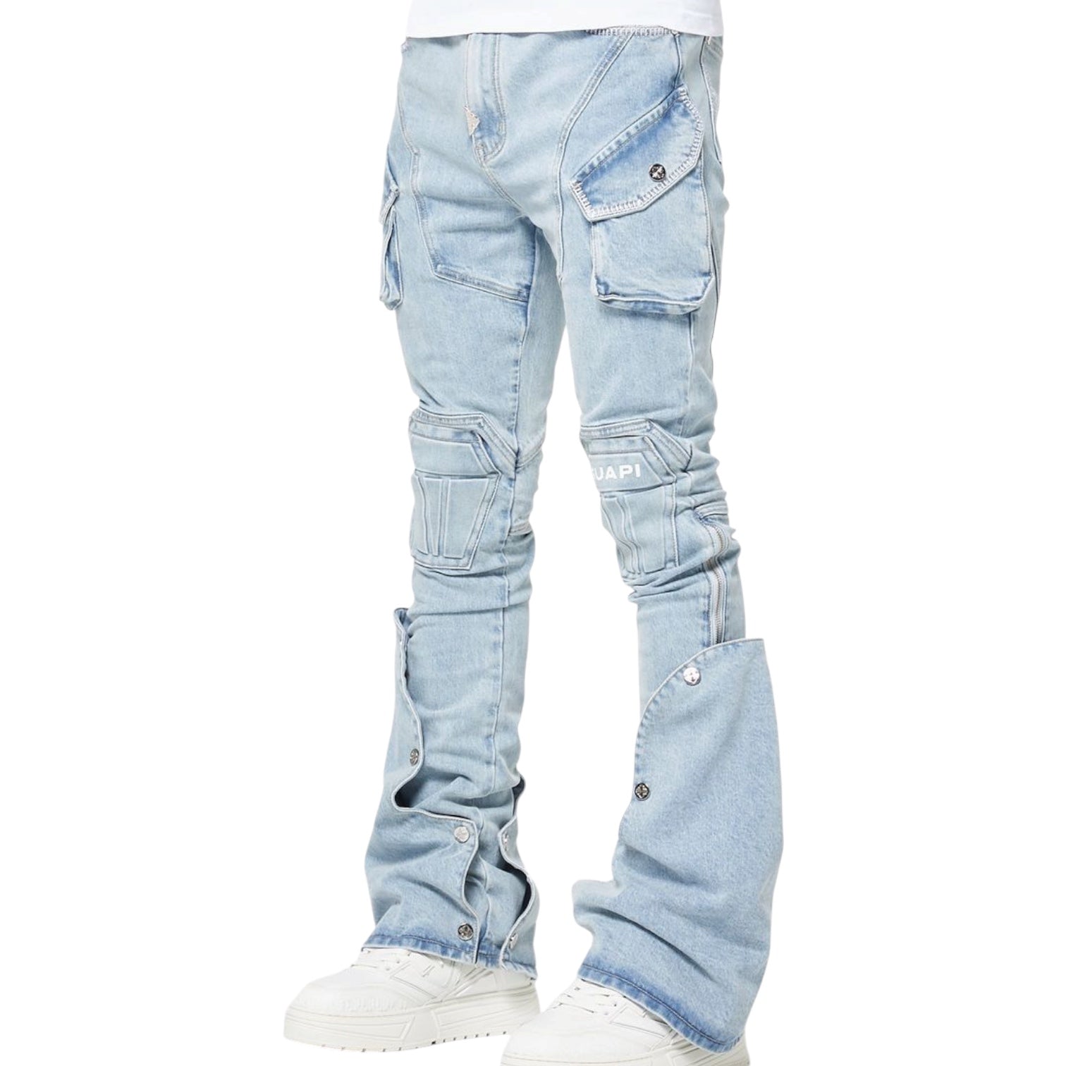 GUAPI - Stacked Coffin Arc Denim - Aqua Blue