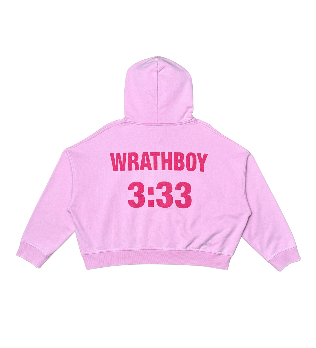 WRATHBOY - 3:33 Crop Hoodie - Pink - 080