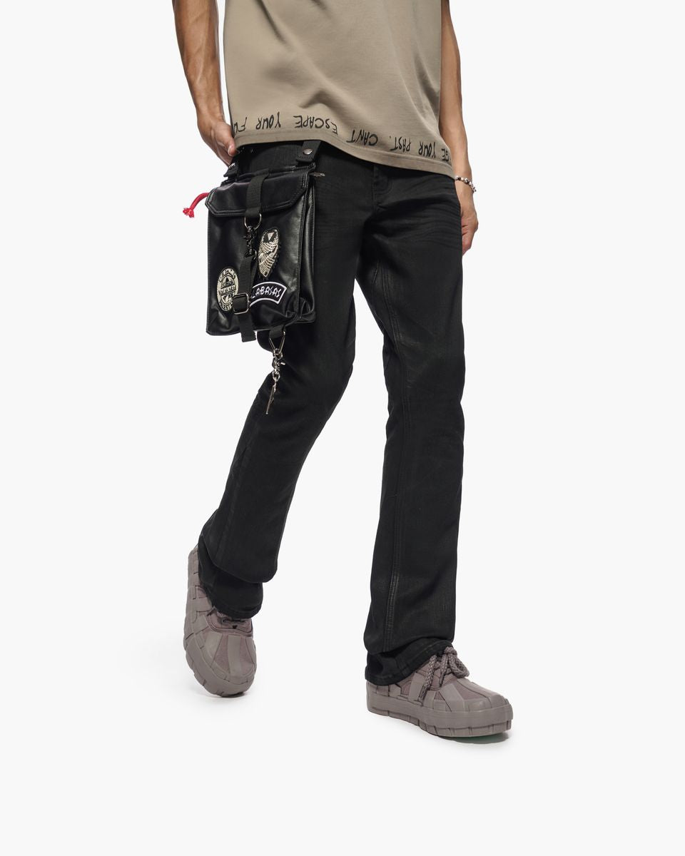 Valabasas - Stacked Waxed Story Denim - Black. 1112