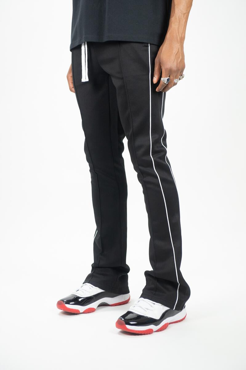 Rebel - Track Stacked Flare Pants - Black - 470 570