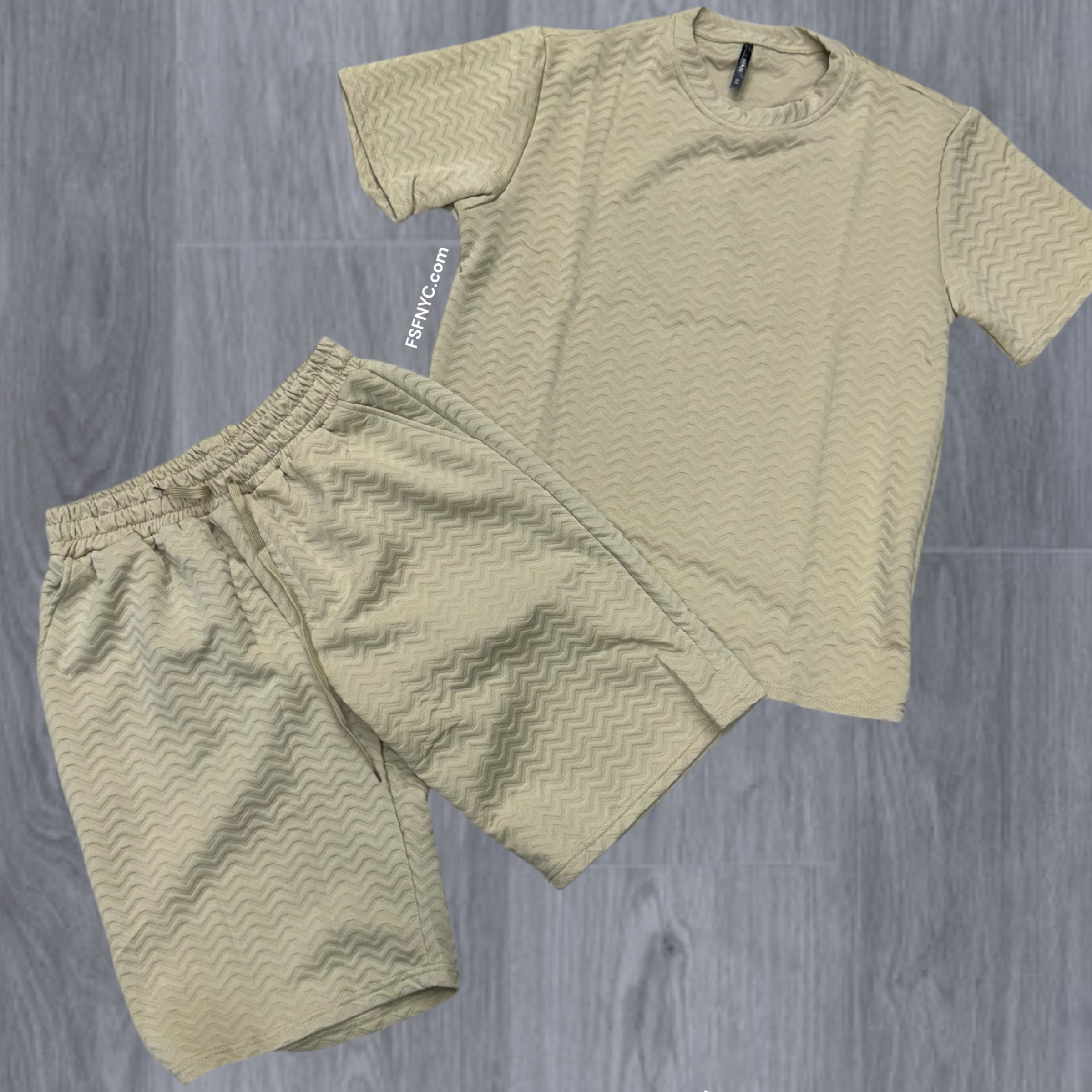 Rich Embosed clean Short Set Beige 1243 1249