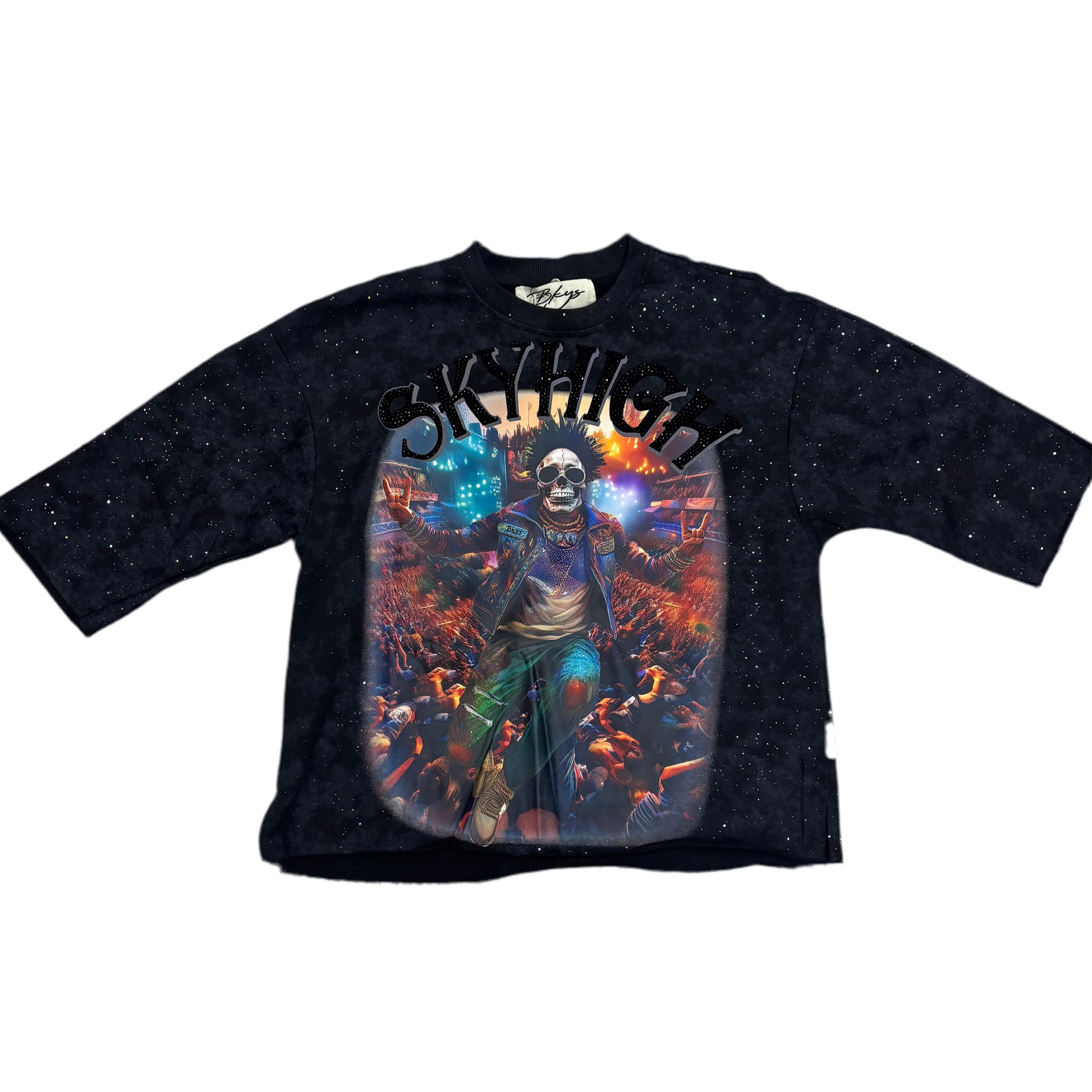 BKYS Rhinestone Sky High Black T-Shirt 1249