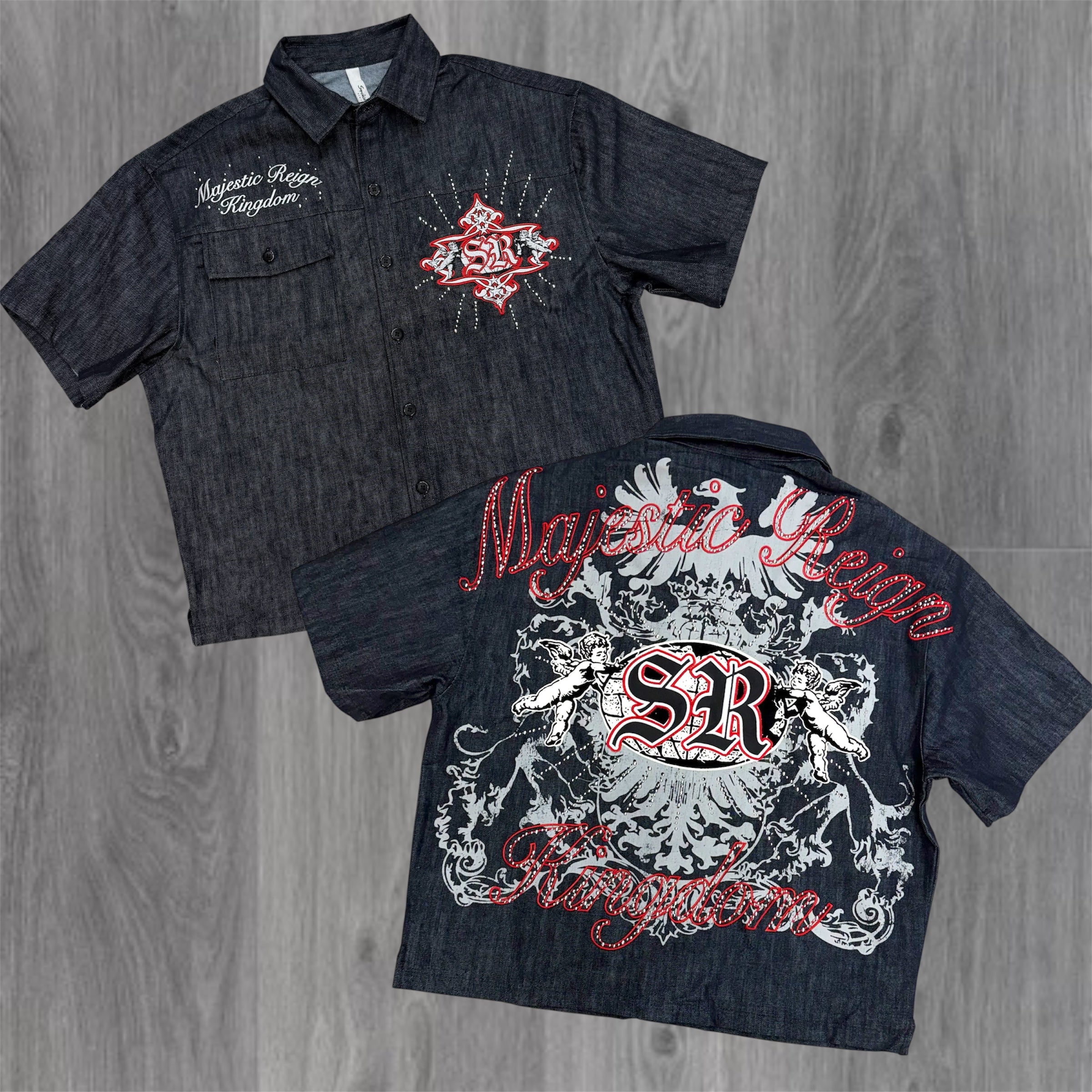 Rise - Majestic DenimButton Down Shirt - Ink Blue - 591z