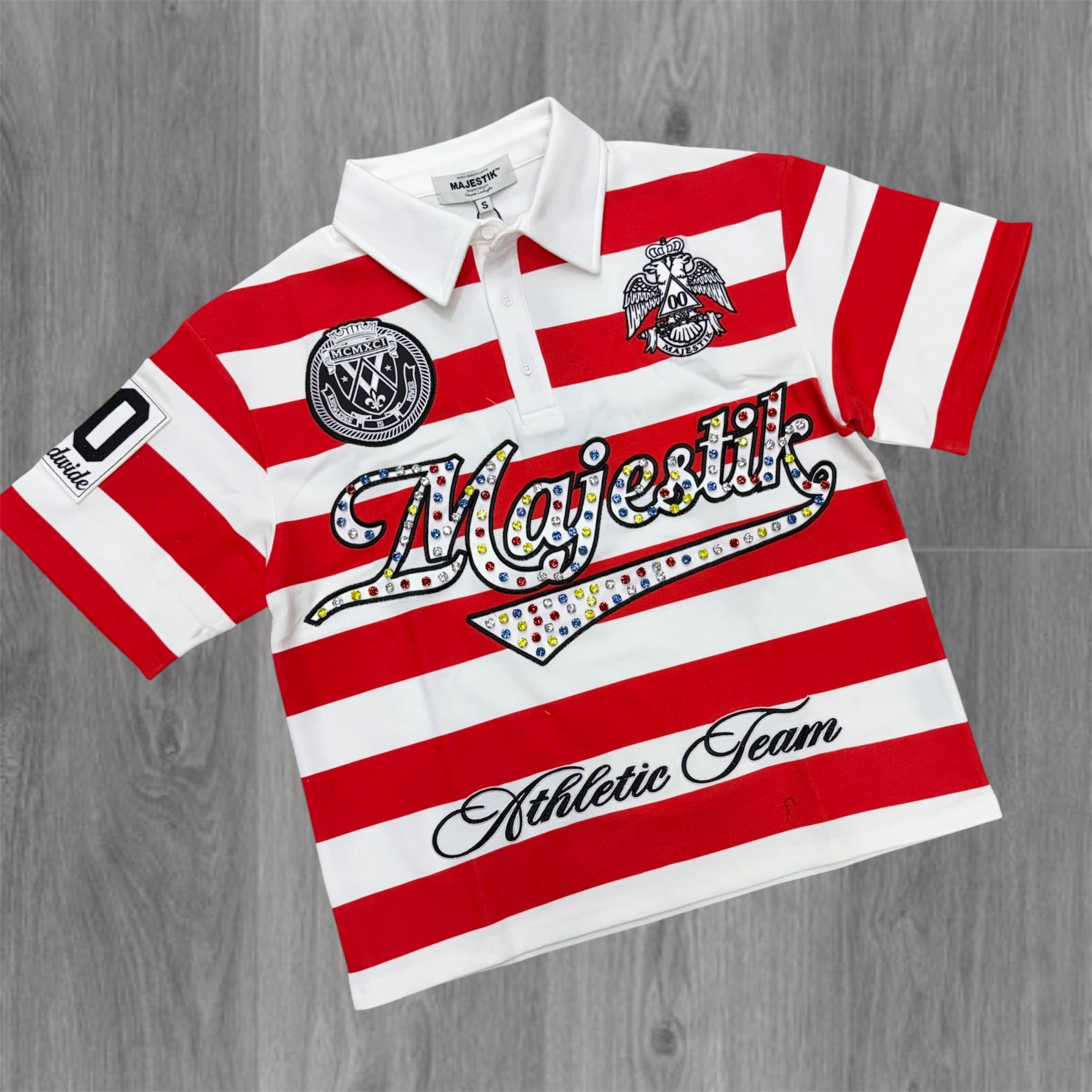 MJSTK - Worldwide Crystal Polo - Red/White 26106