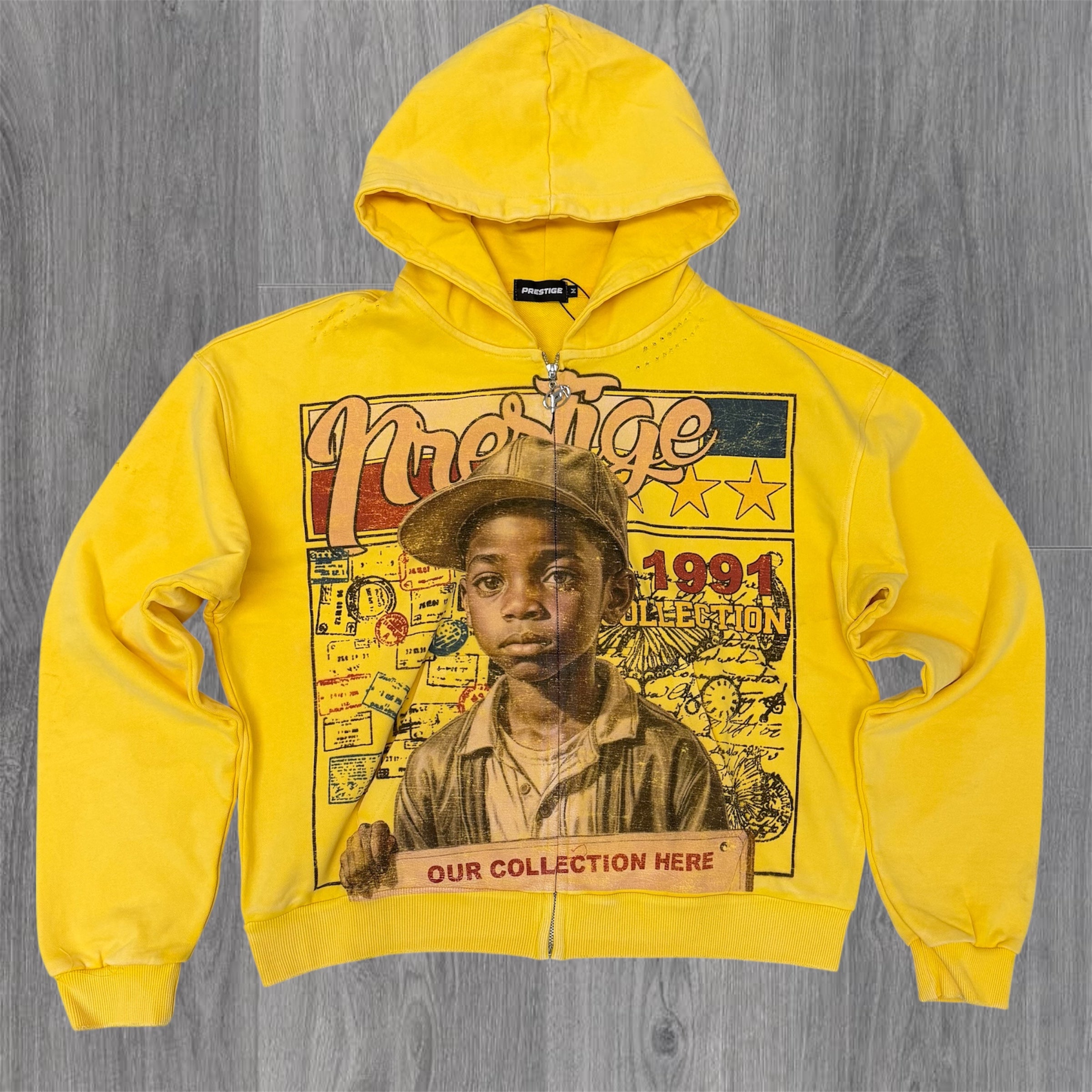 Prestige - 1991 Zip Up Hoodie - Yellow (Runs small, Go up 1 size)