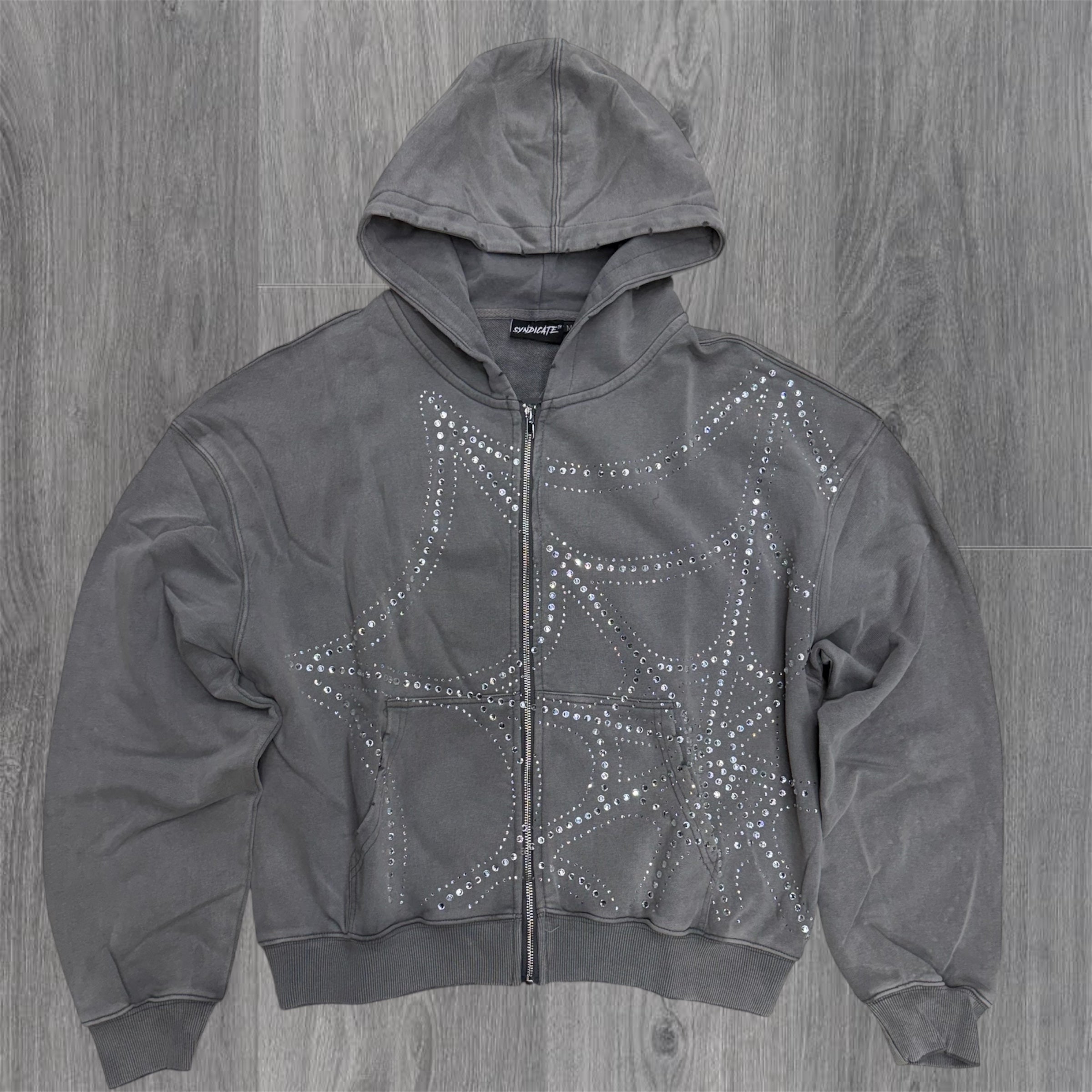 SYN - Web Zip Hoodie - Grey Wash - 29