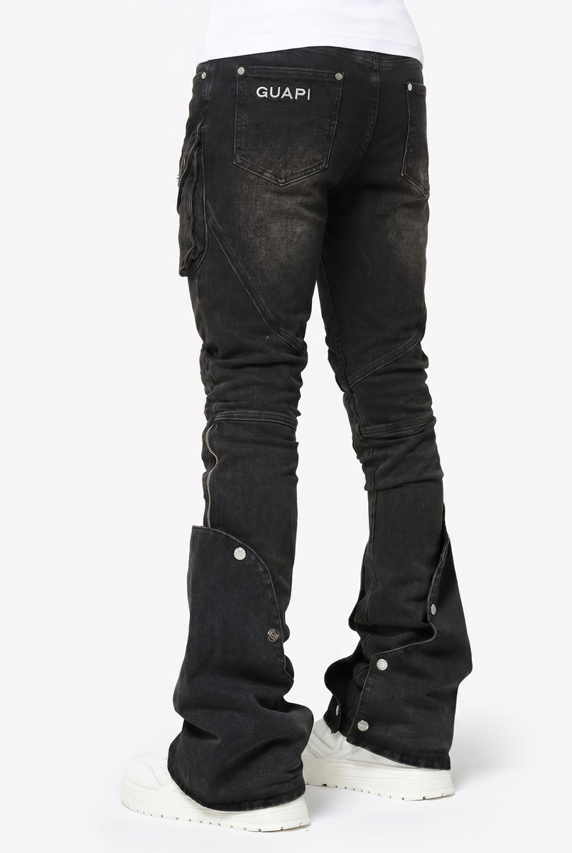 GUAPI - Stacked Cowhide Denim - Brown