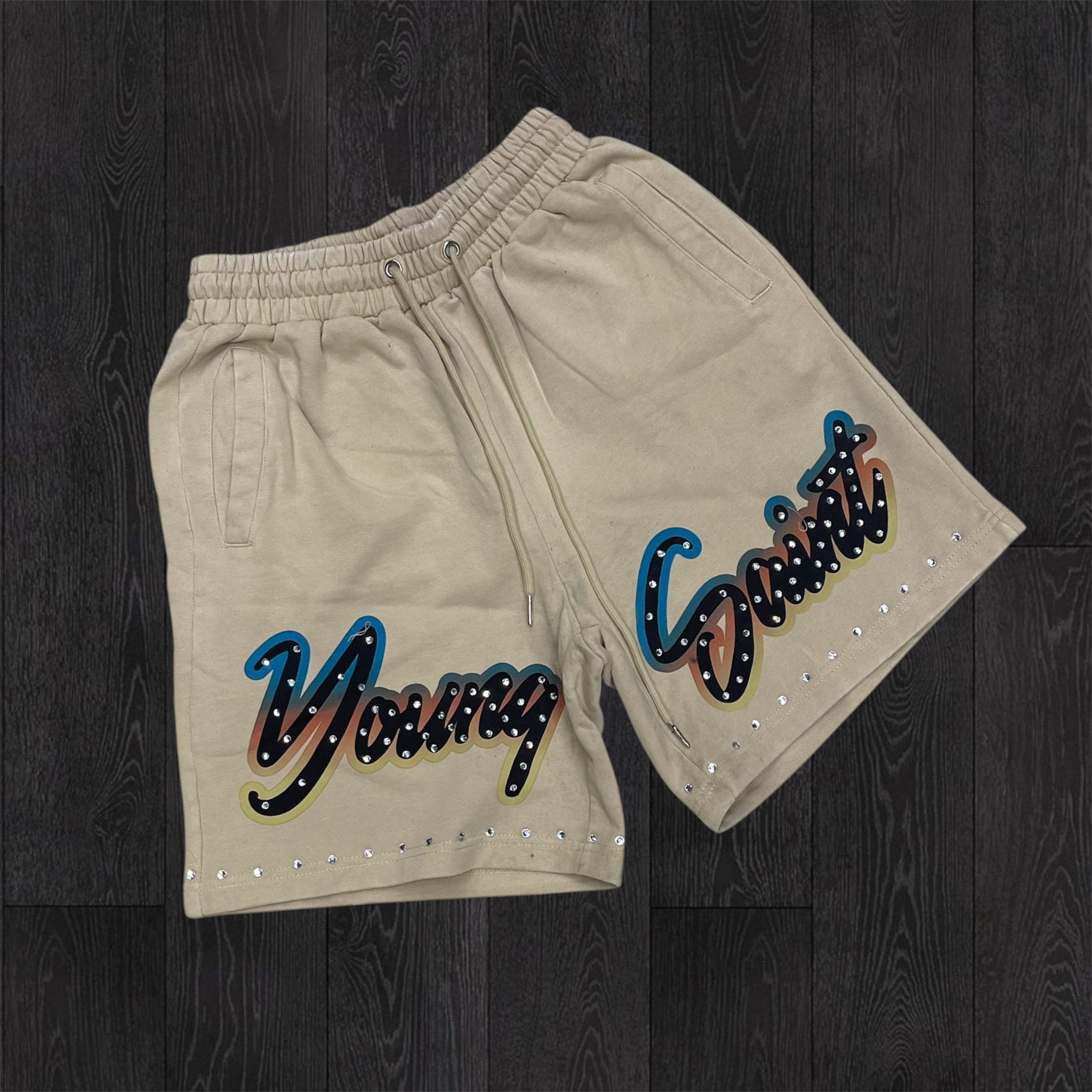 Saint - Young Saint Crystal Shorts - Beige