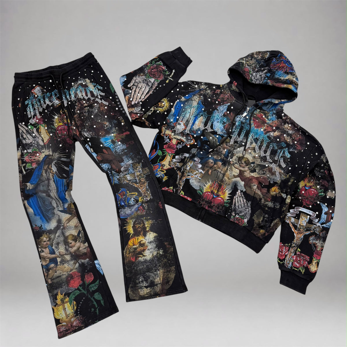 RP - Flare Saints Sweat Suit - Black 6111