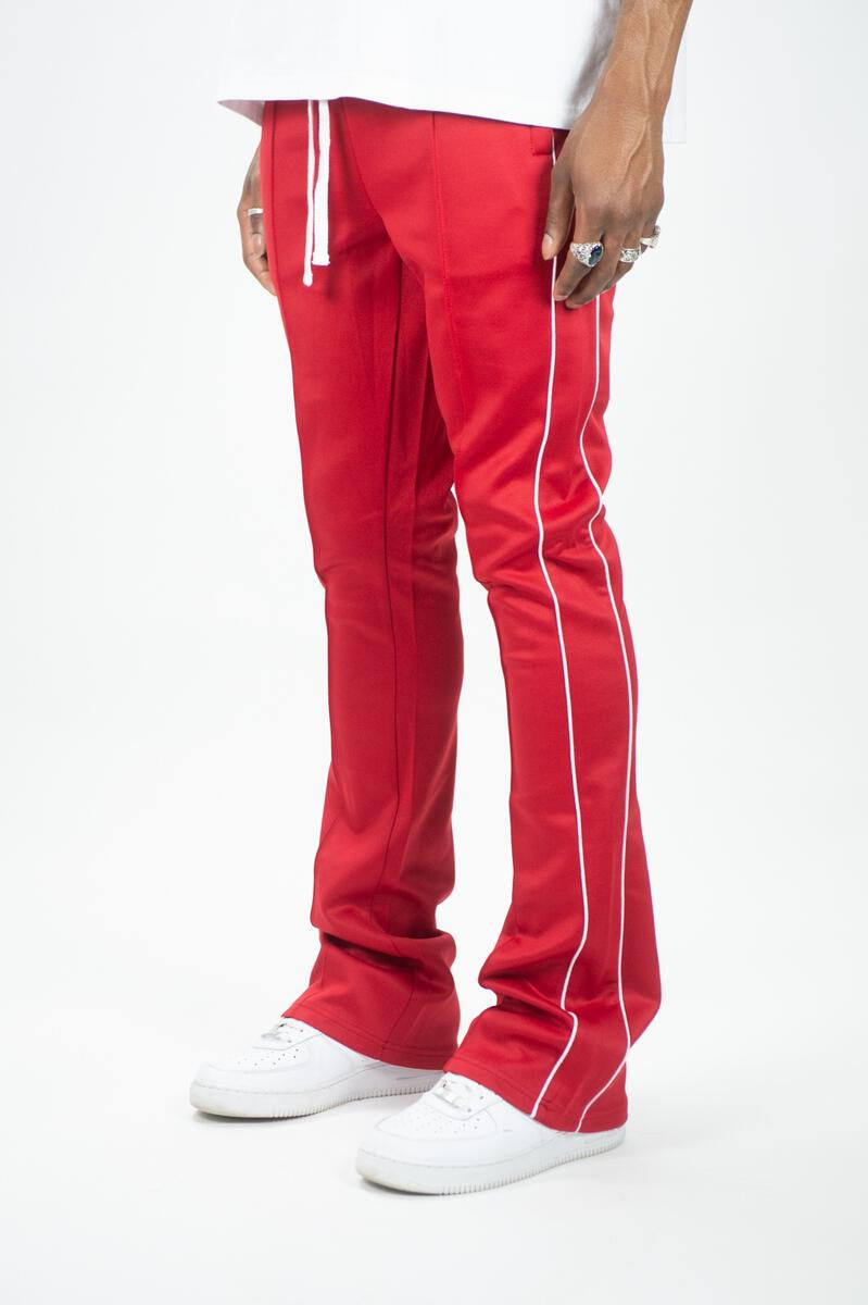 Rebel - Track Stacked Flare Pants - Red - 470 570