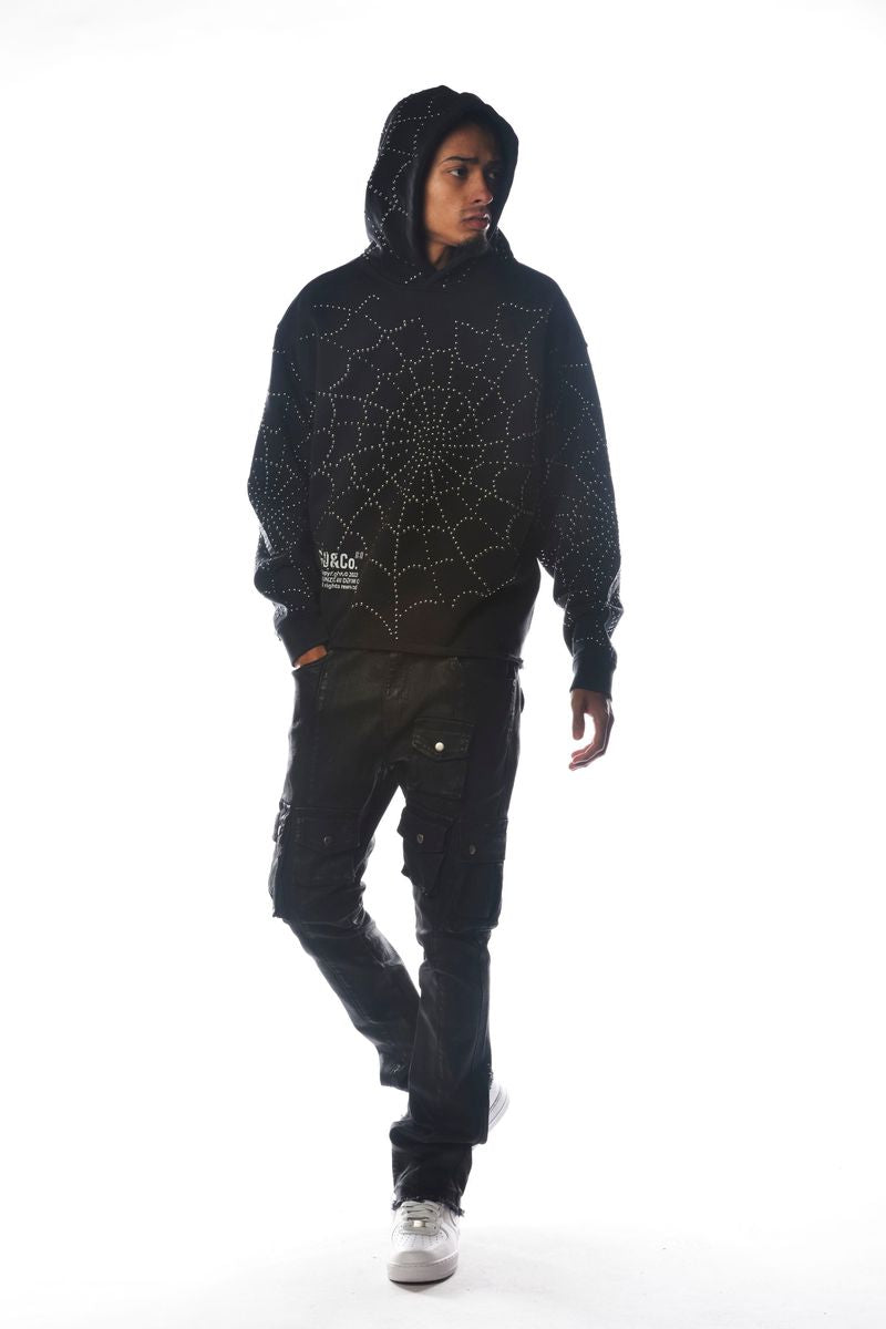 Gunzinii - Spider Studded Hoodie - Black - GZ526