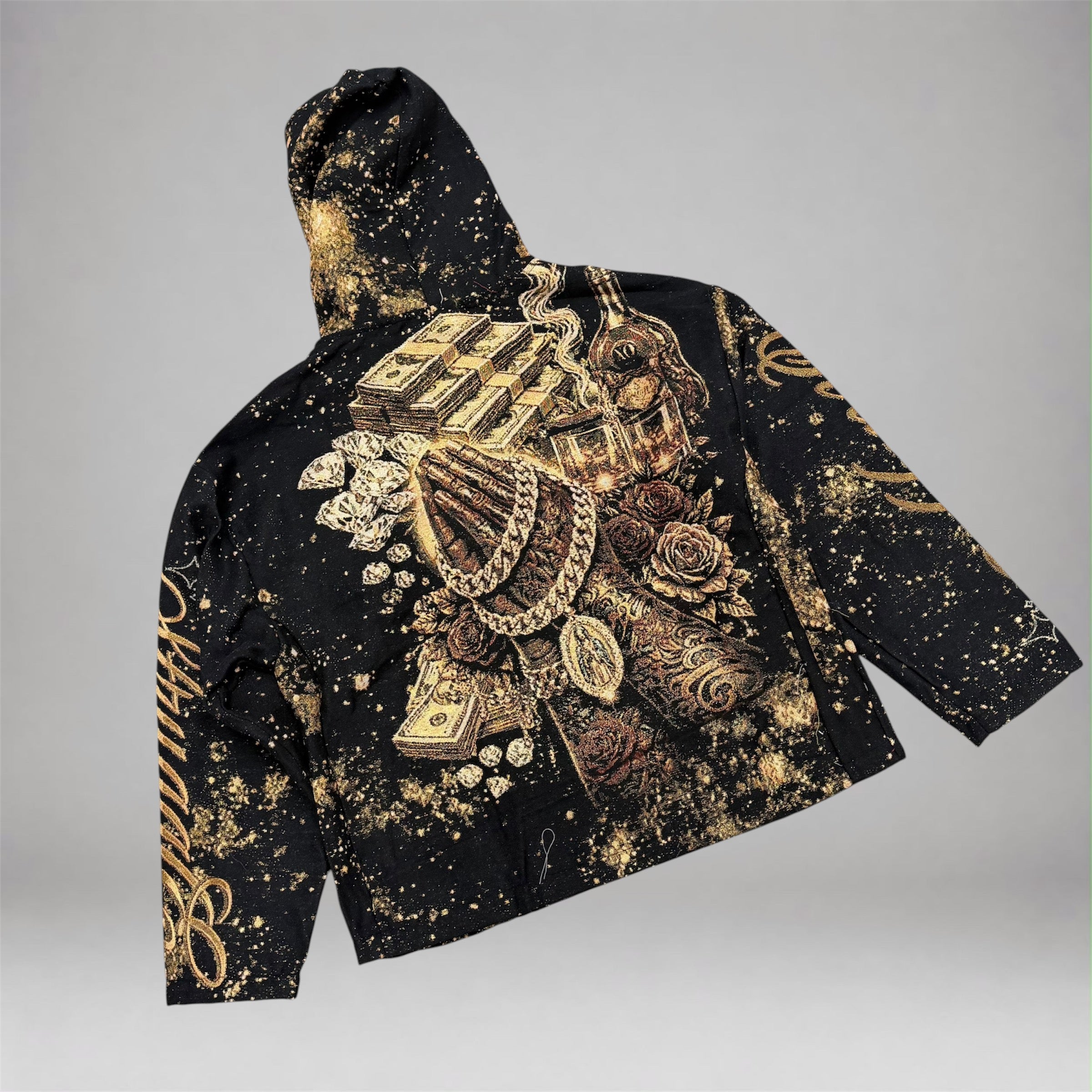Rebel - Tapestry Chains Hoodie - Black 337