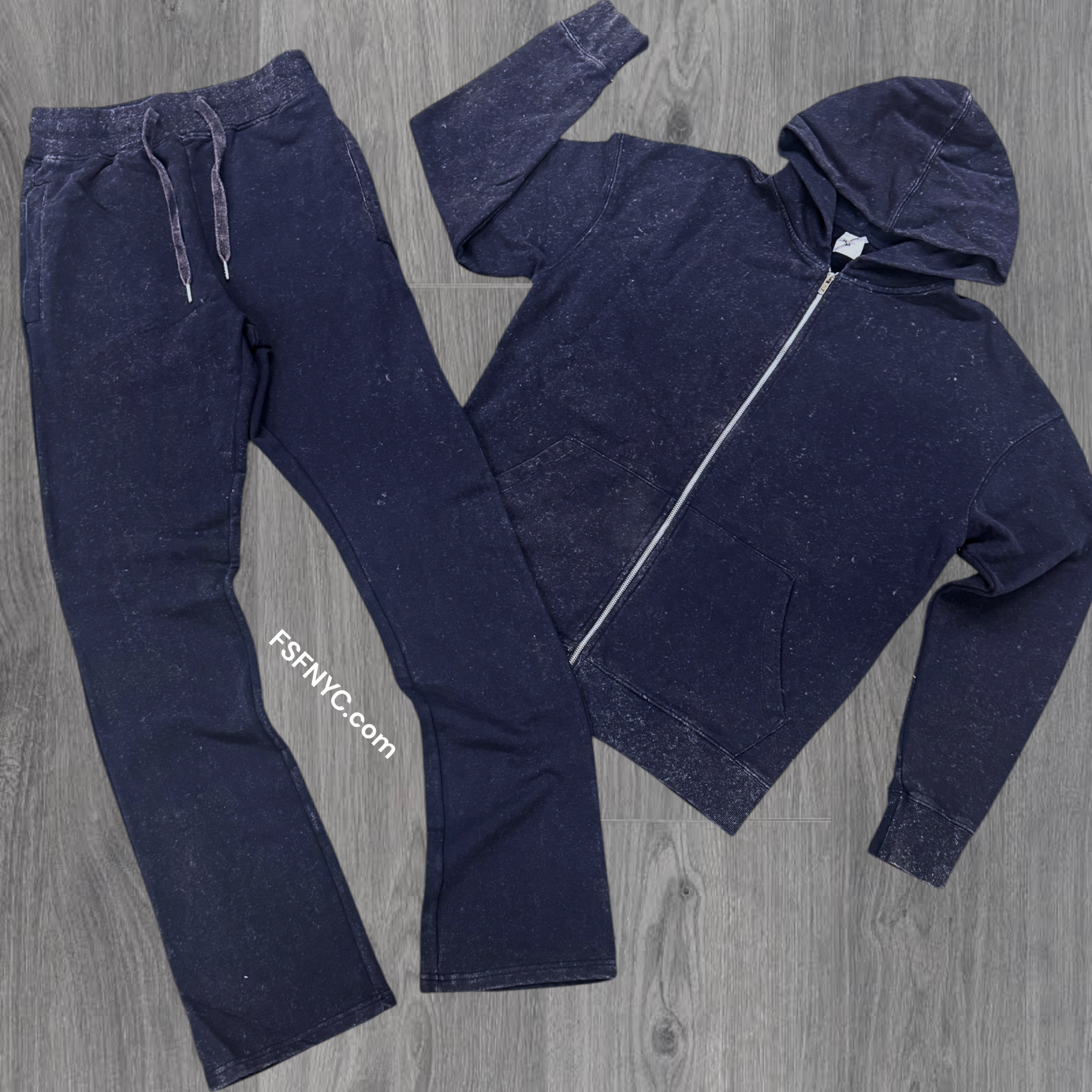 Narr - Mineral Wash Stacked Sweat Suit - Navy - 1992