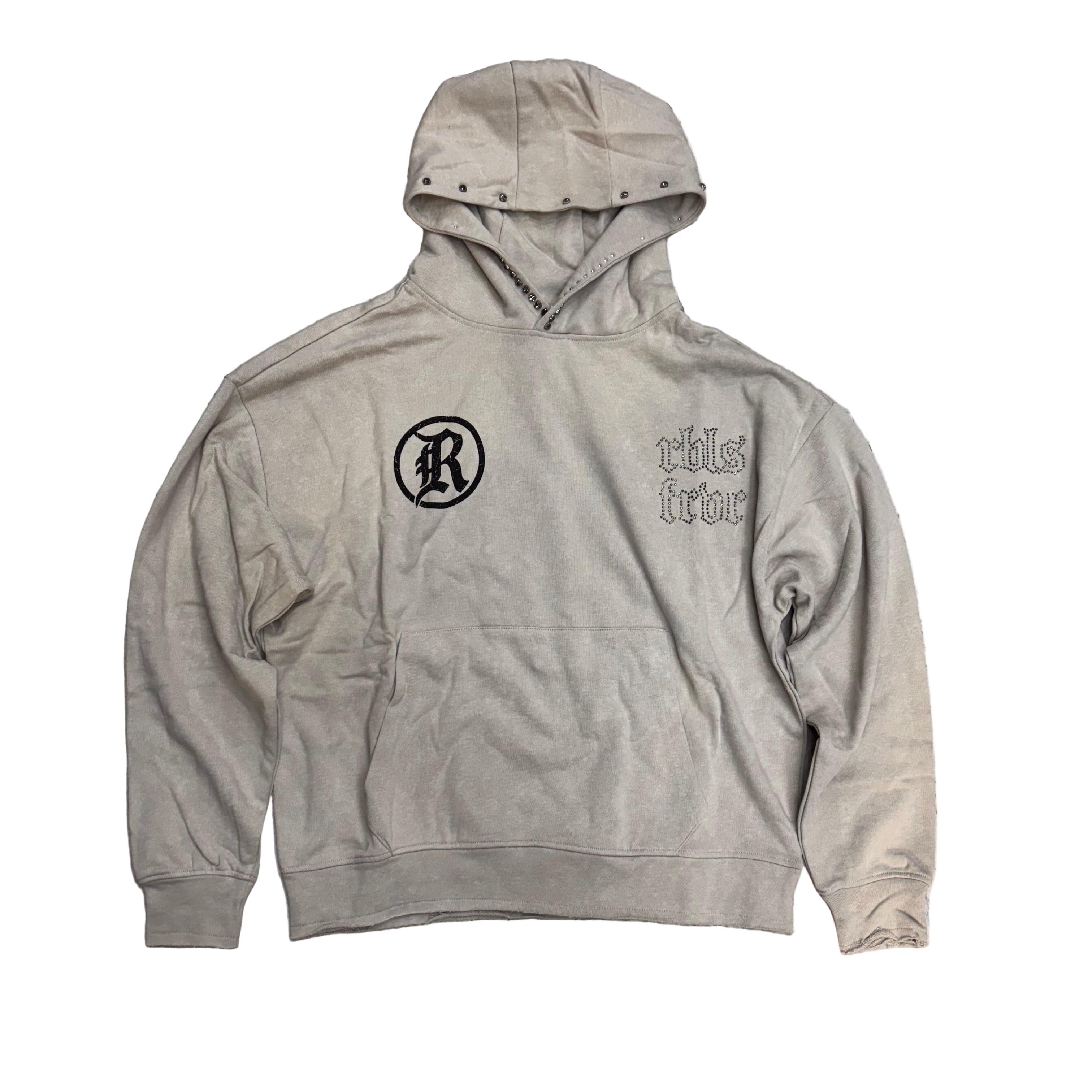 R3 - Sinner Rhinestone Hoodie - Grey - 365