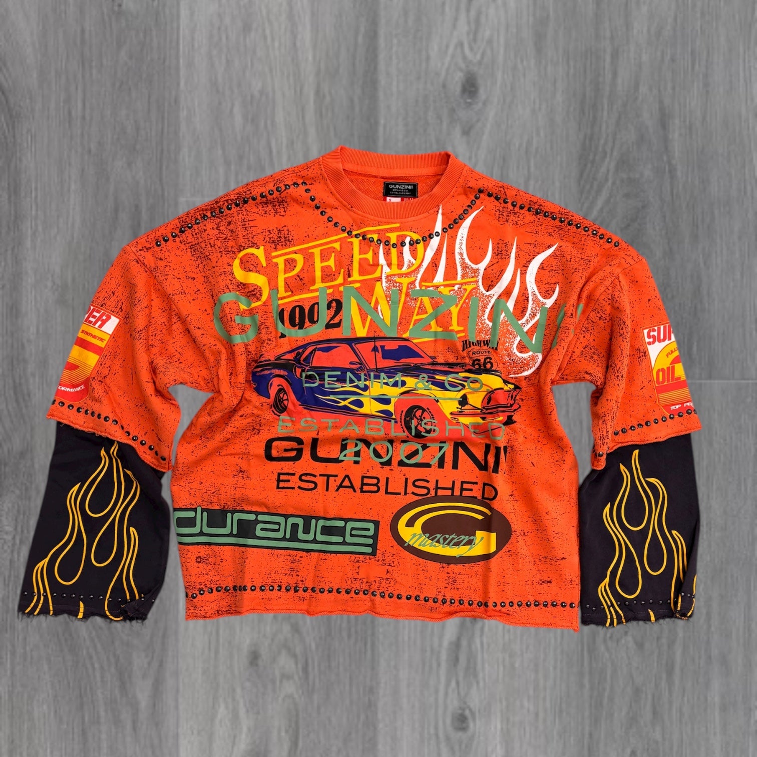 Gunzini - SPEED Crop L/S Tee - ORNGE - Gz828