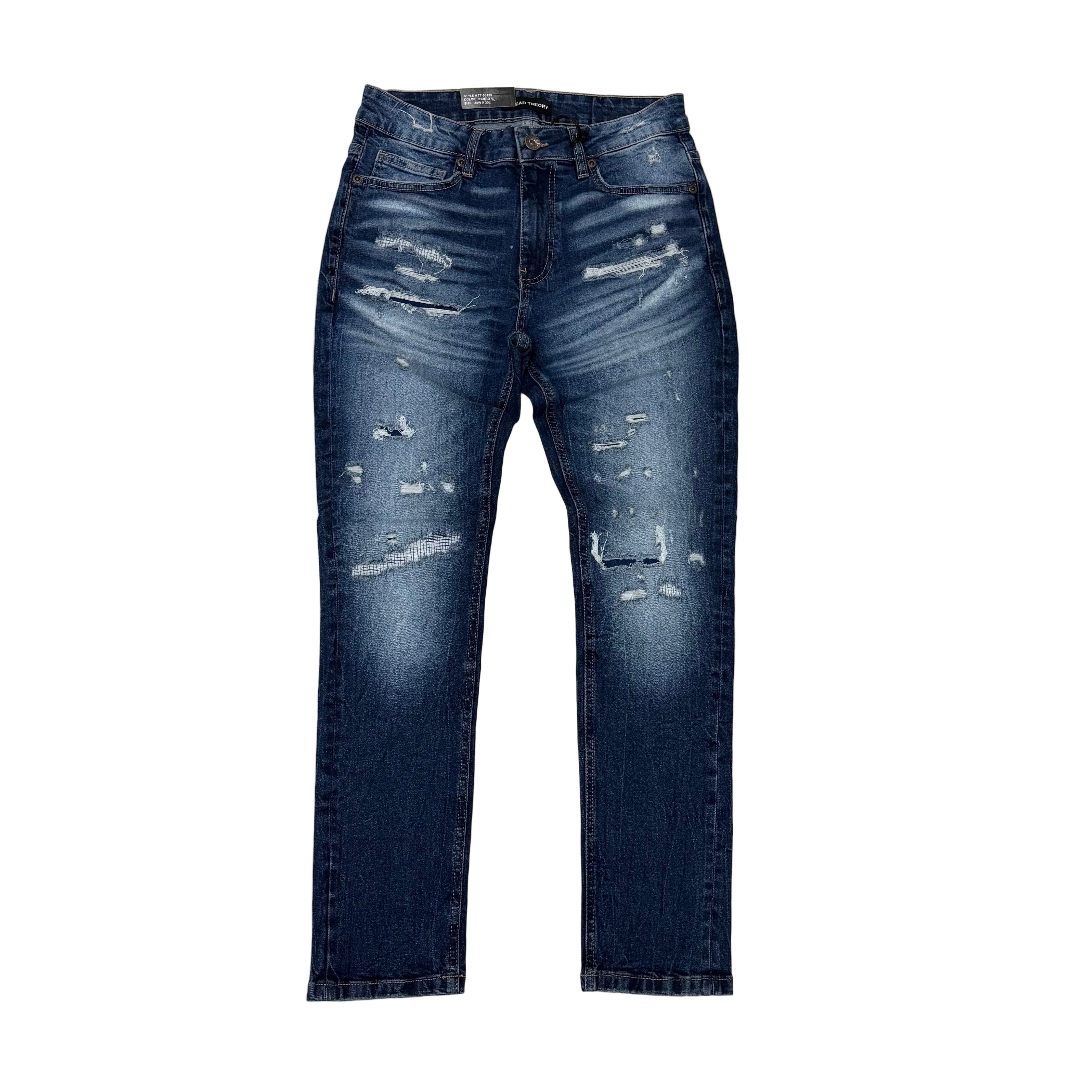 Threads - Slim Fit Distress Denim - indigo - 50129