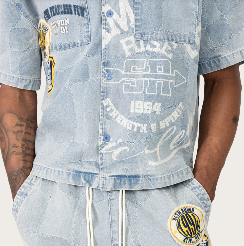 Rise - SET - Denim Short Set - P.Blue - s497