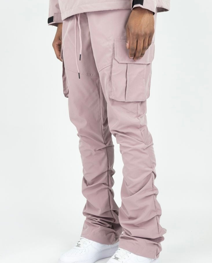 Rebel - STACKED NYLON CARGO PANT (DUSTY PINK) 422