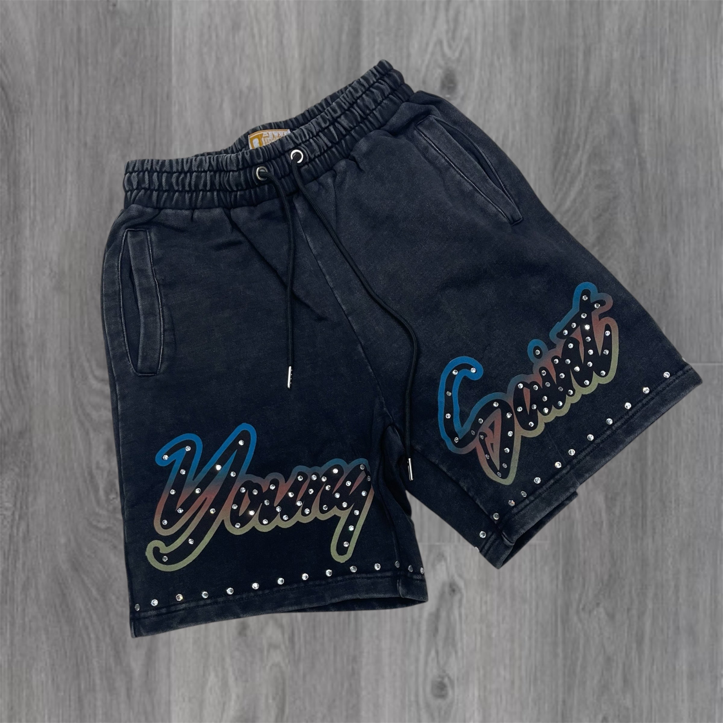 Saint - Young Saint Crystal Shorts - Black