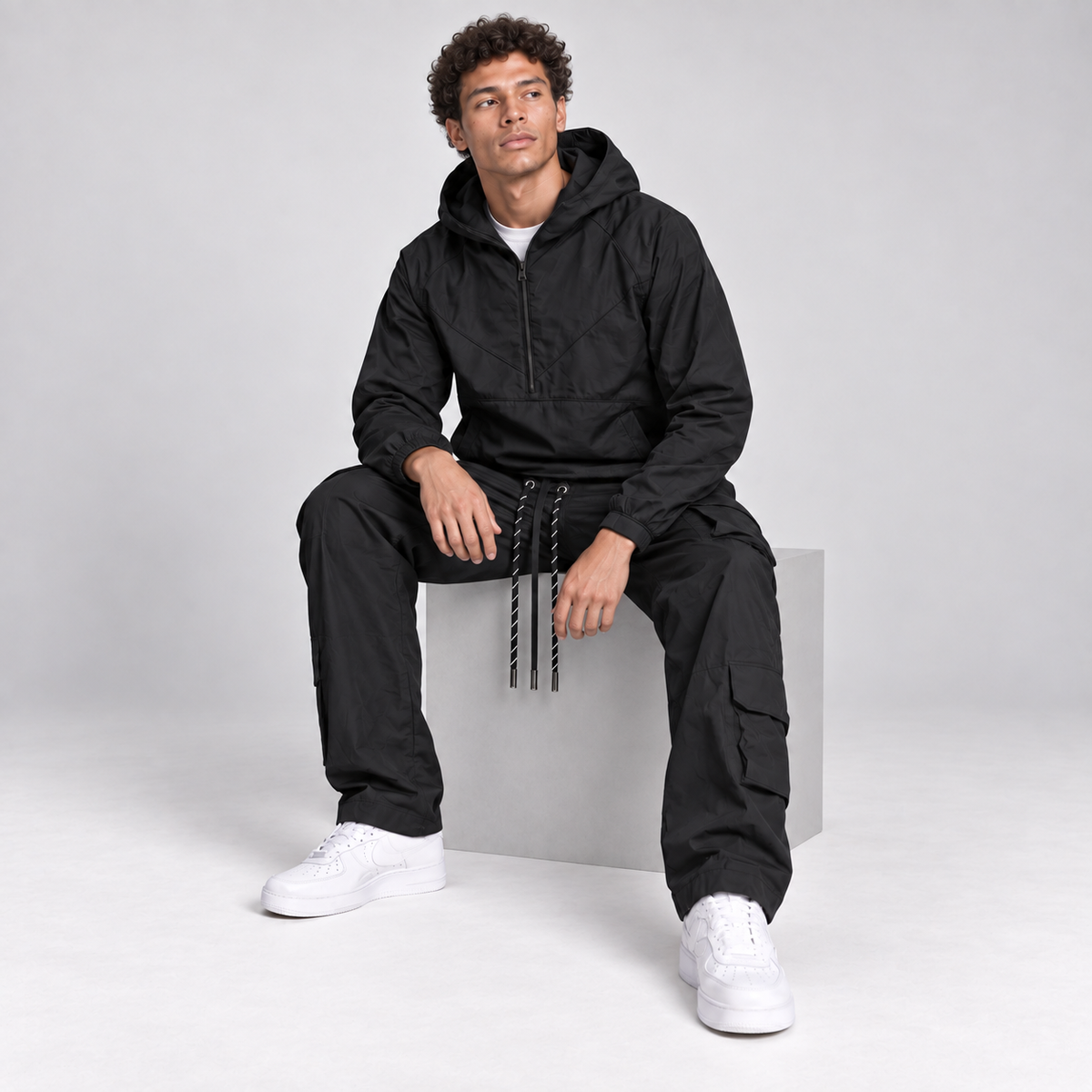 Baruda - windbreaker Anorak Set - Black - 802