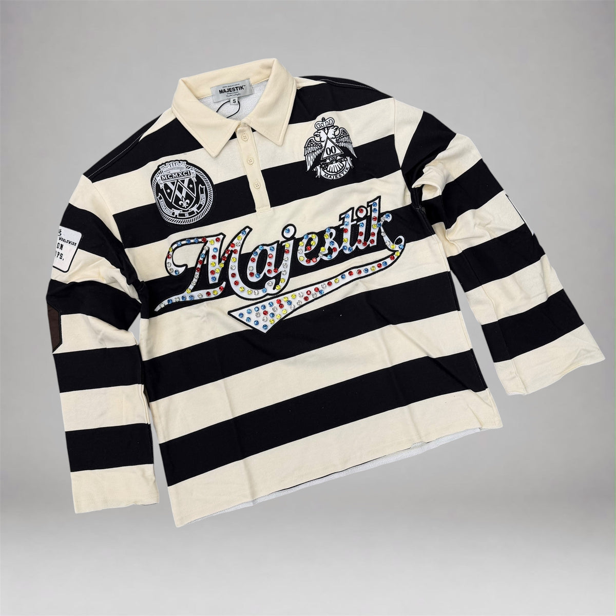 MJSTK - LS Polo Logo w/patches - Black - 26816
