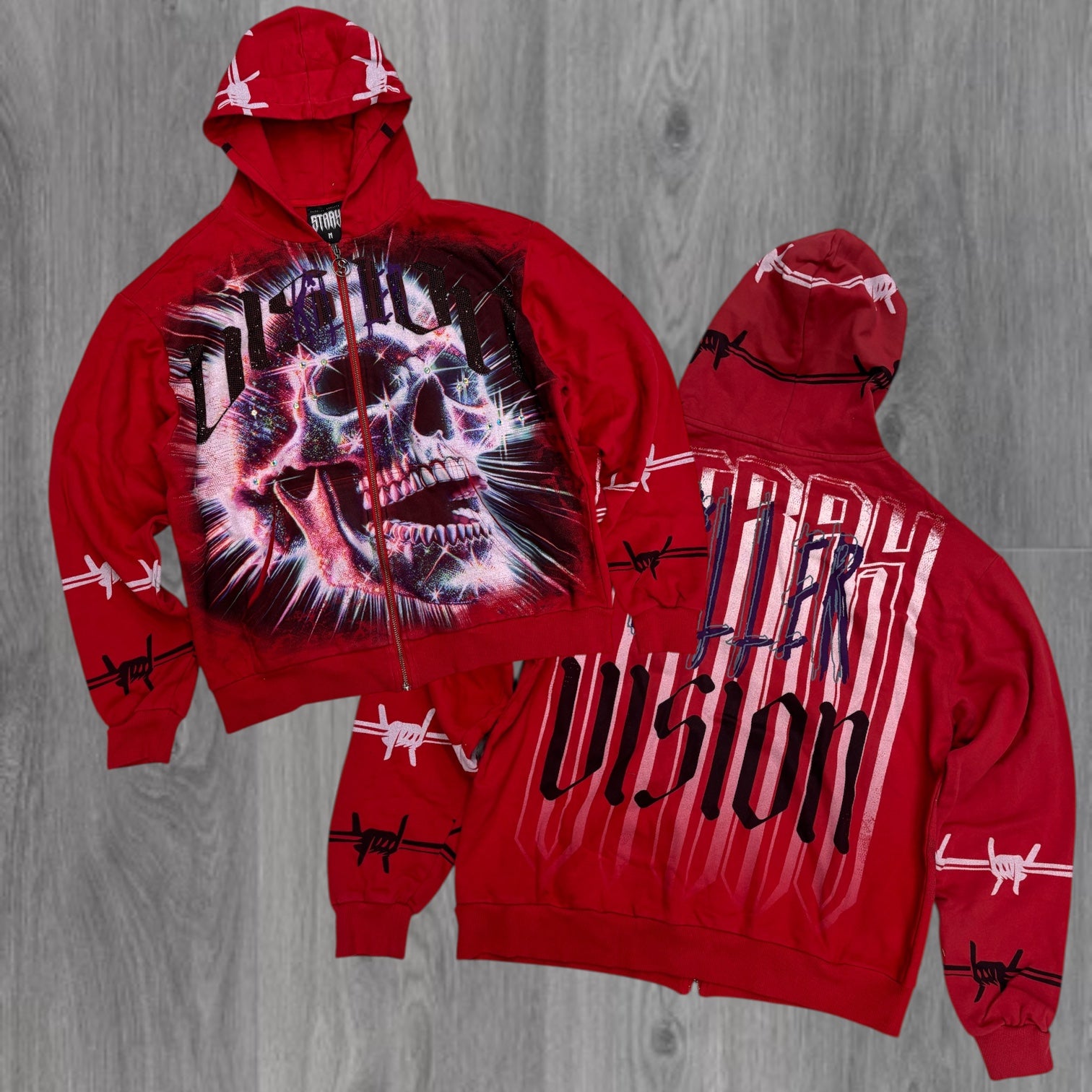 Stray - VISION Zip Hoodie - DK RED - 1503