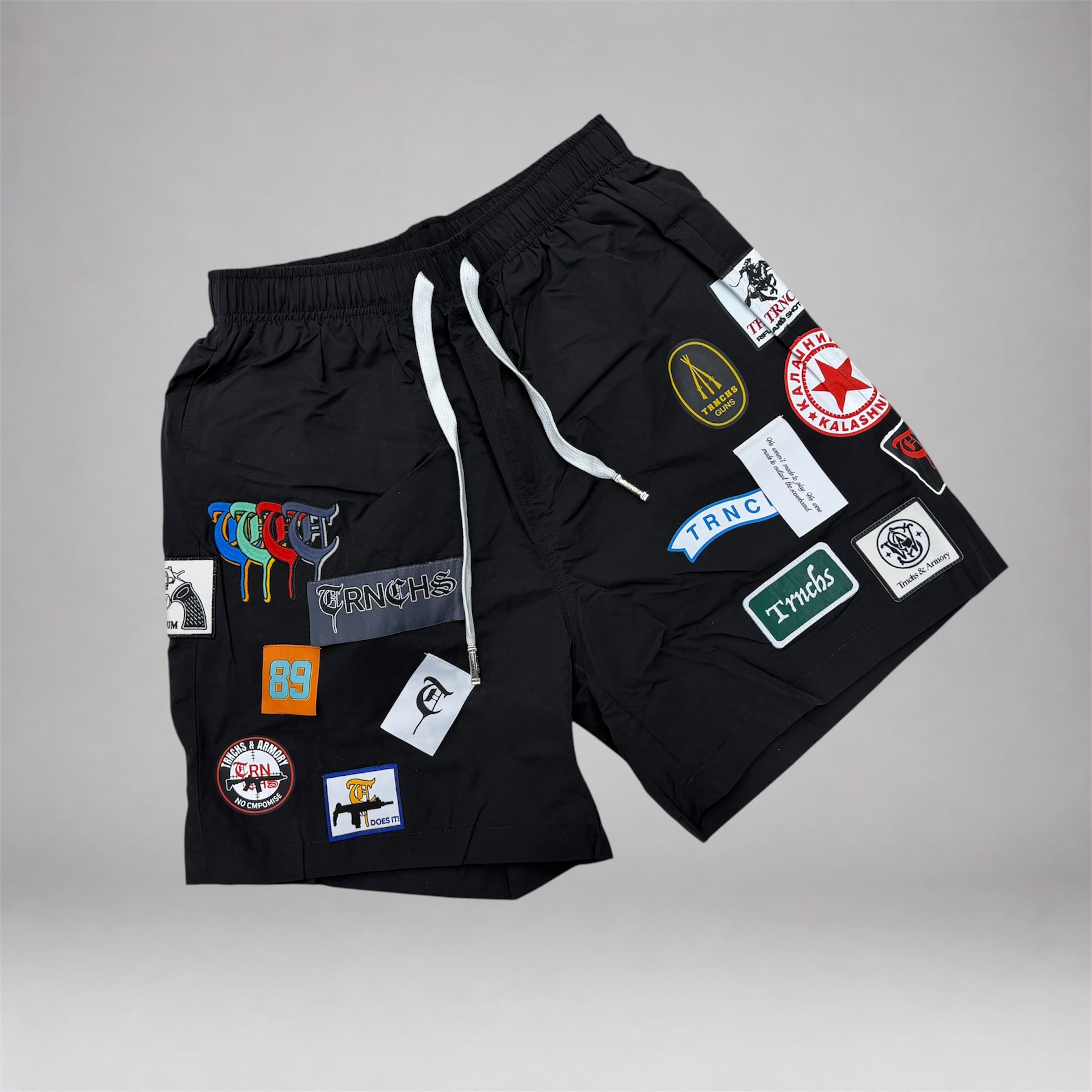 TRNCHS - Collection Patch Nylon Shorts - Black
